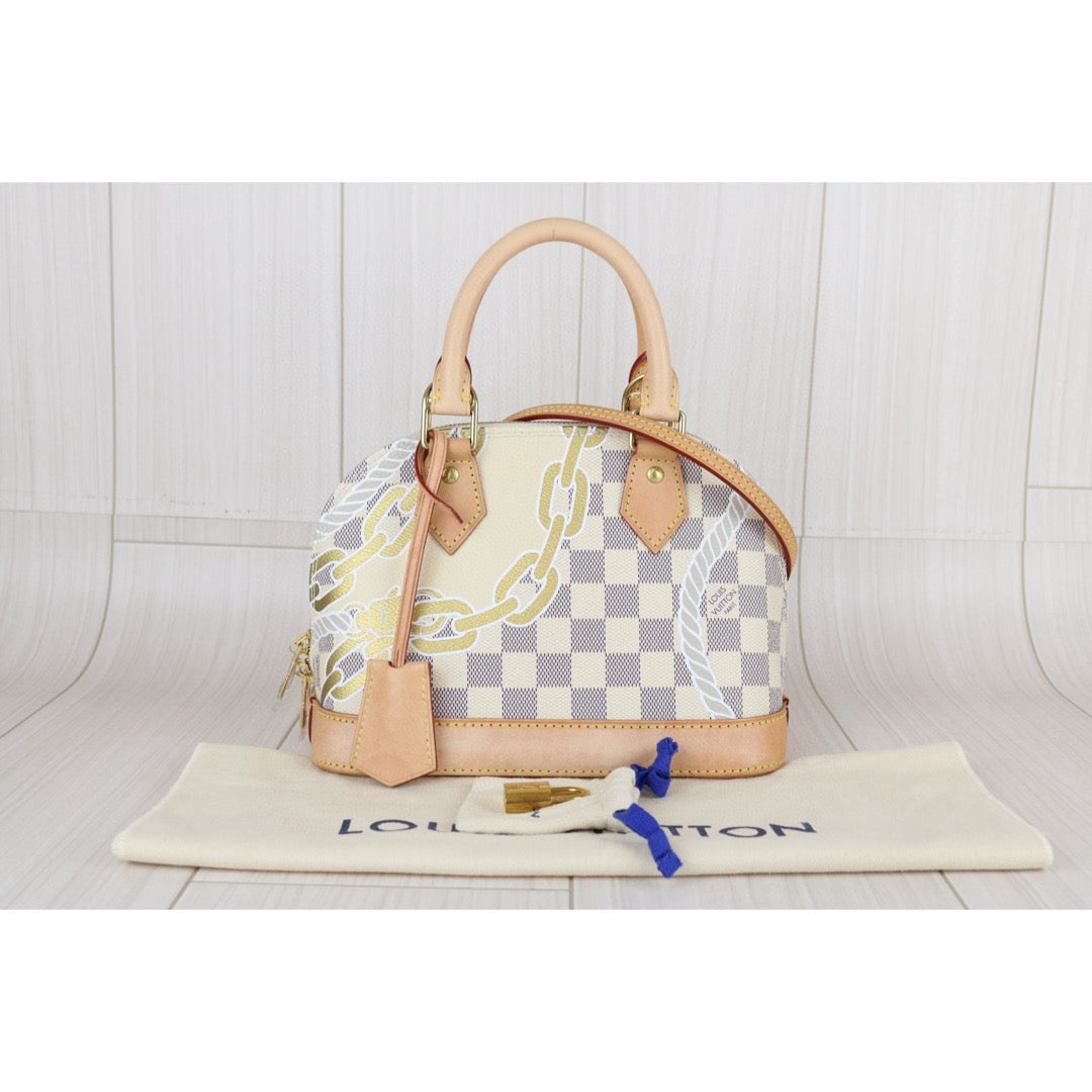 Good ( Rank AB)｜ LV Damier Azur Nautical Alma BB HandBag Shoulder Bag  IC Chips Model ｜X25032510