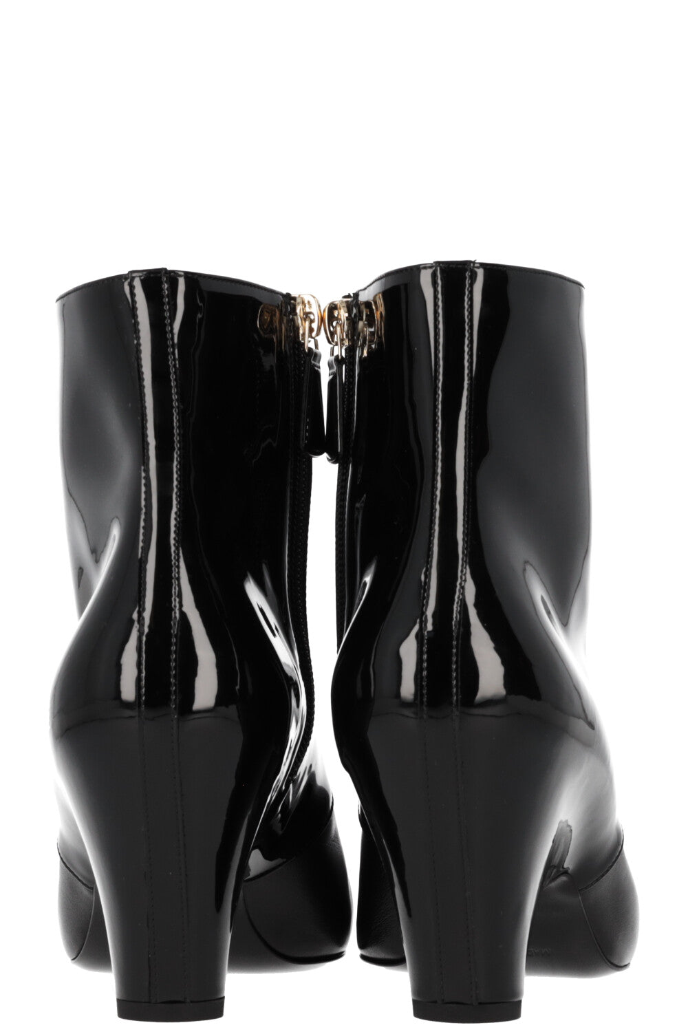CHANEL CC Boots Patent Black
