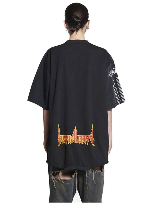 Luxury Balenciaga  Speed Hunter Upside Down Oversized Short Sleeve T-shirt Black
