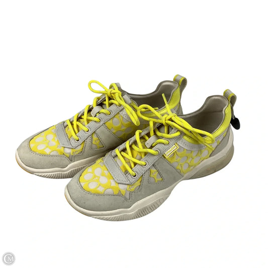 Shoes Designer By Coach In Yellow, Size: 7