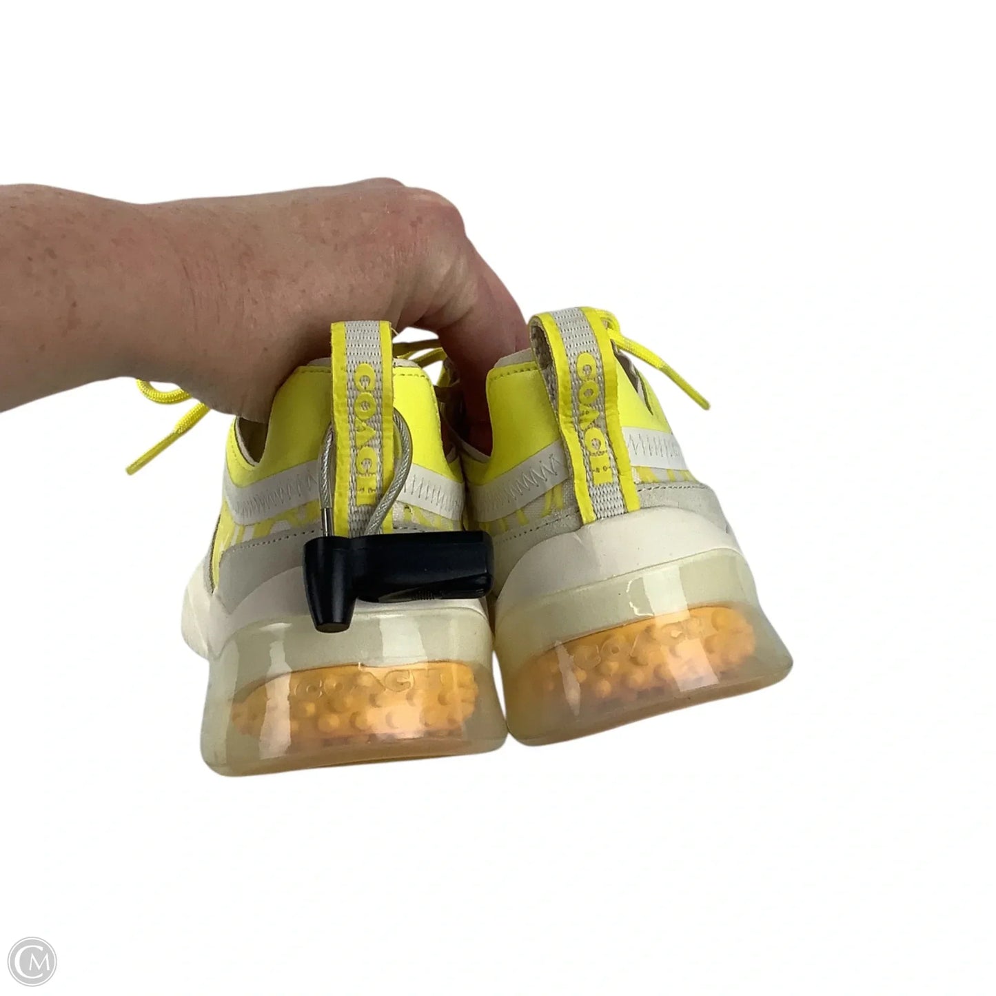 Shoes Designer By Coach In Yellow, Size: 7