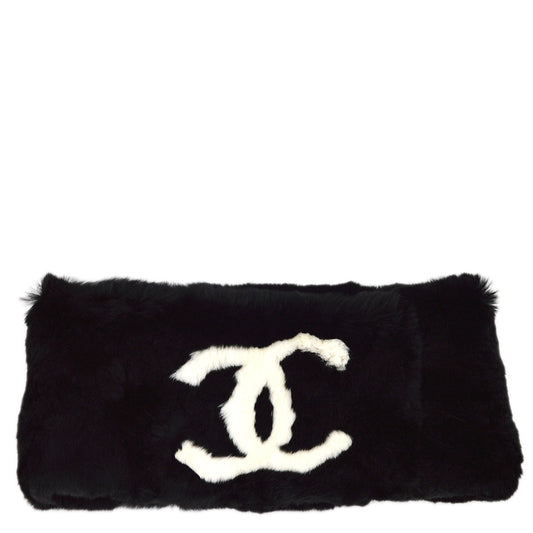 Chanel Fur Shawl Muffler White