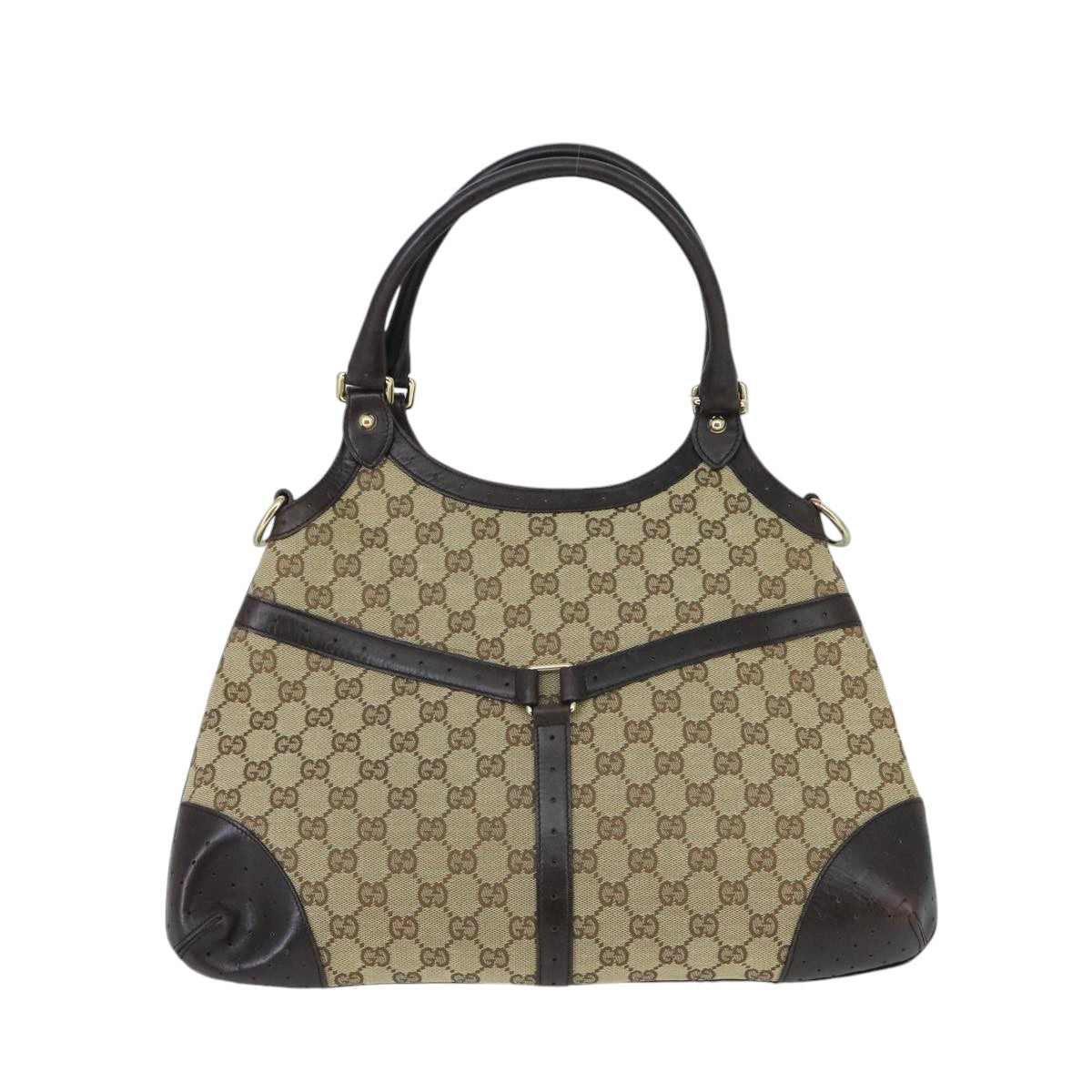 Gucci Sherry Beige Canvas Handbag