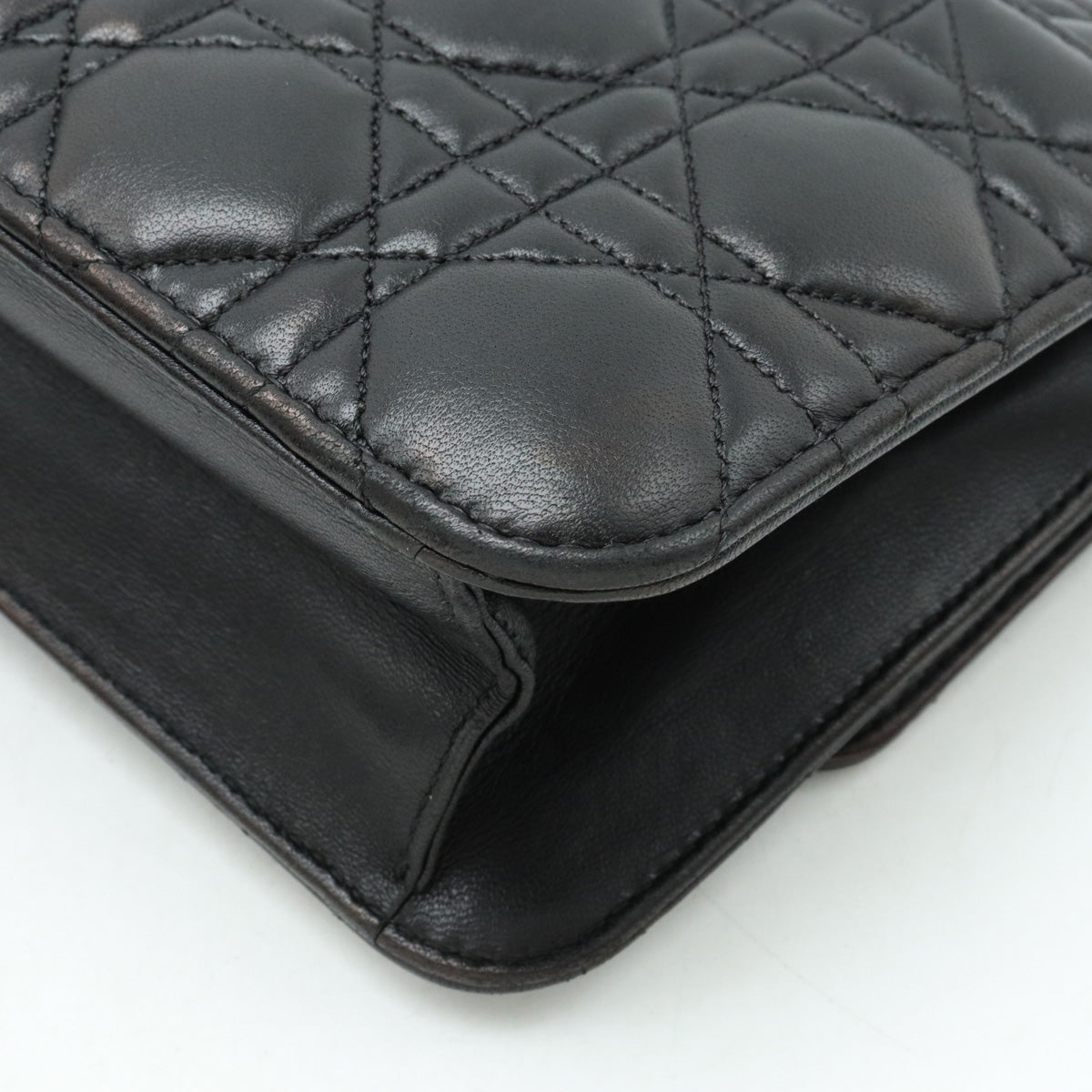 Christian Dior Christian Dior Miss Dior Canary New Rock Chain Wallet Crack Bag Black Black Blumin