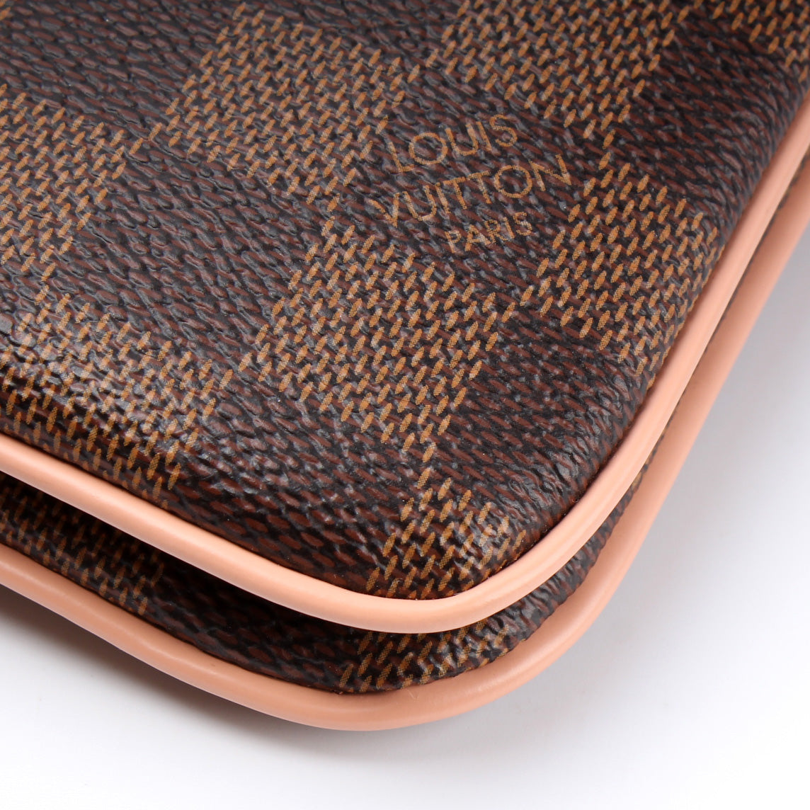Pochette Double Zip Damier Ebene