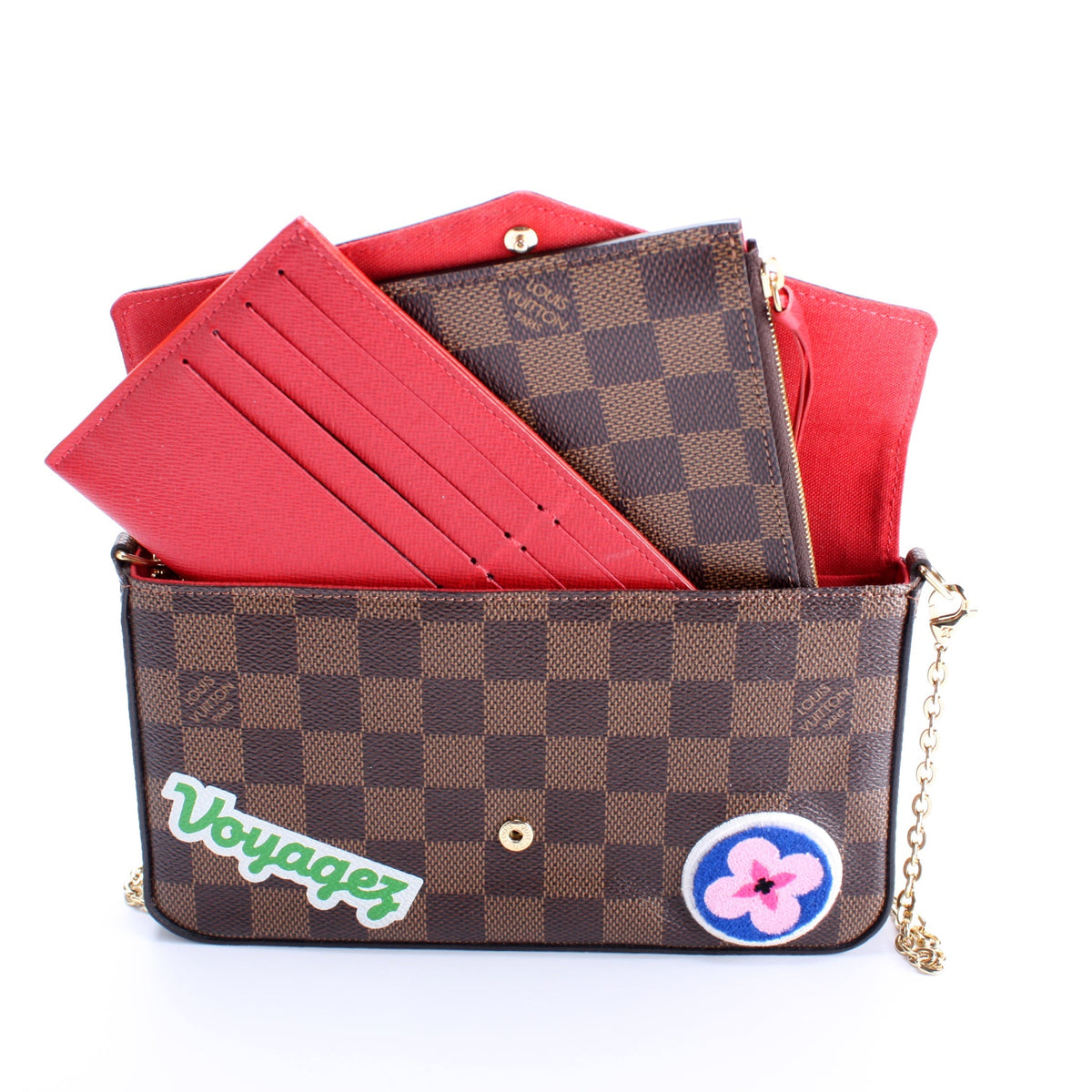 Pochette Felicie Damier Ebene Patches