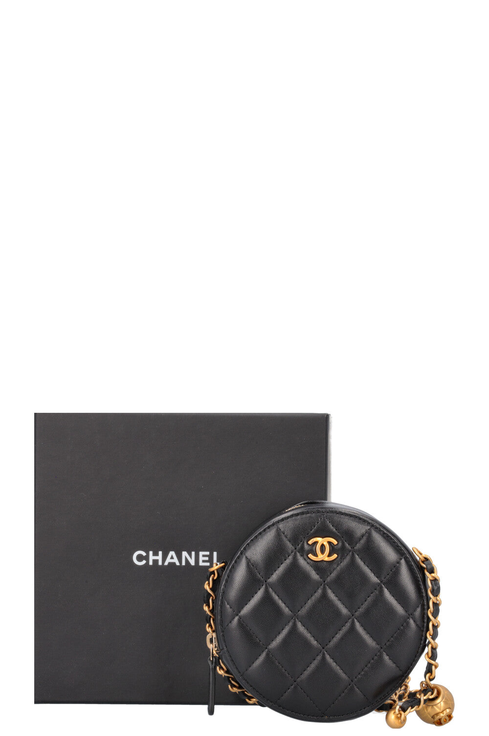 CHANEL Round Crossbody Bag Black