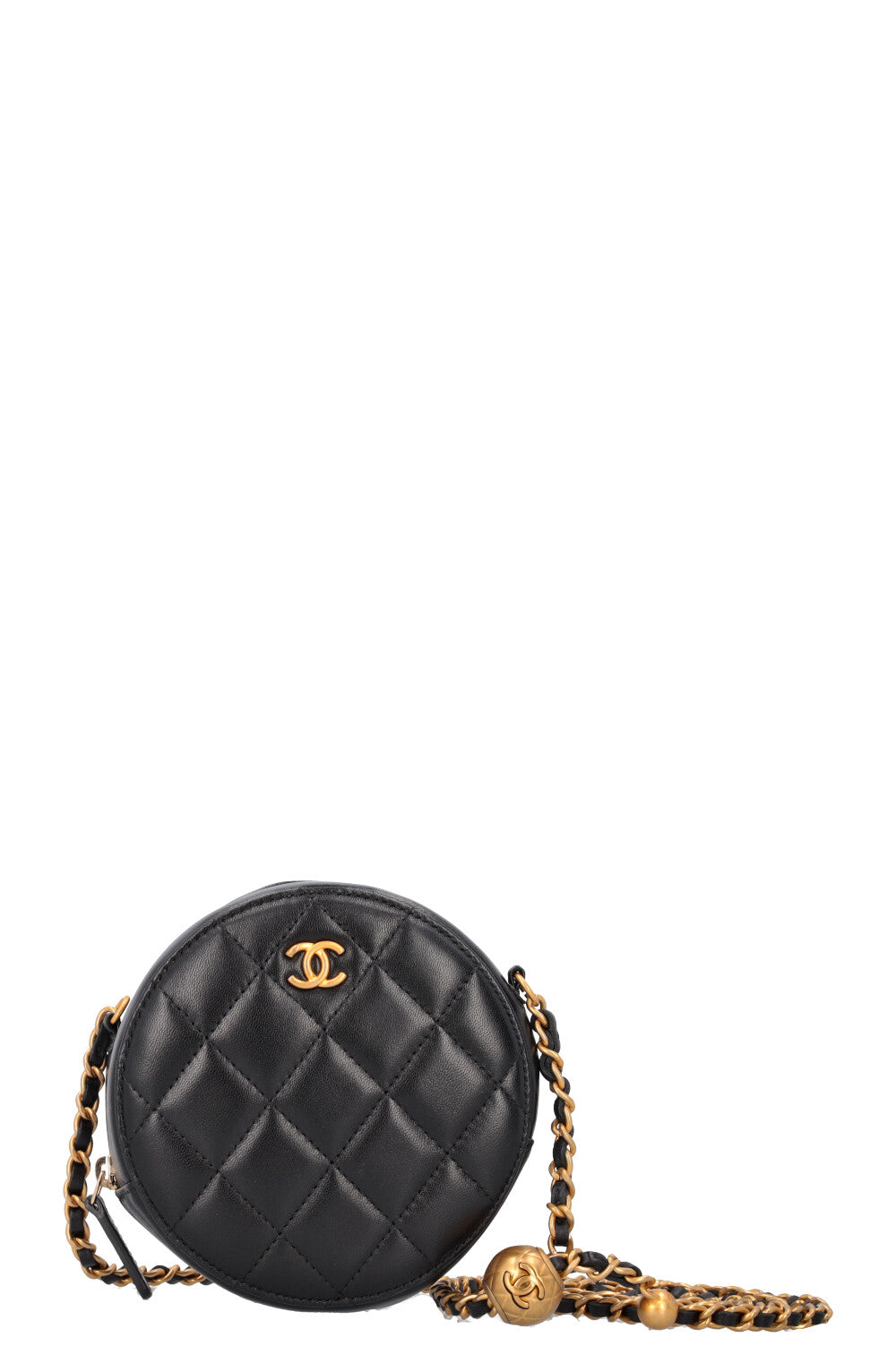 CHANEL Round Crossbody Bag Black