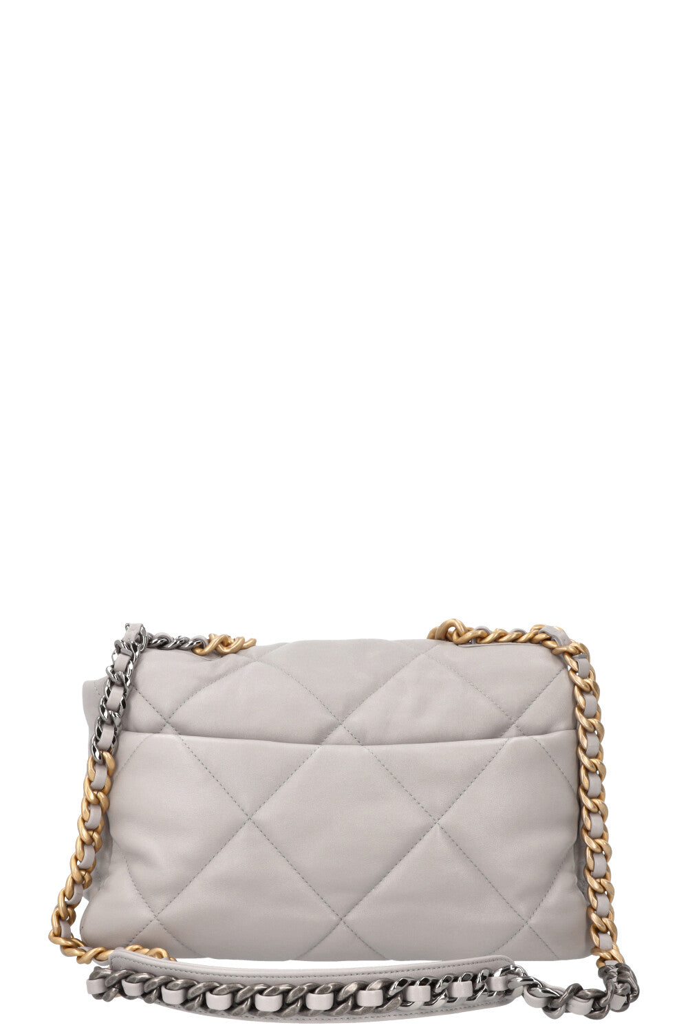 CHANEL 19 Medium Crossbody Bag Leather Grey