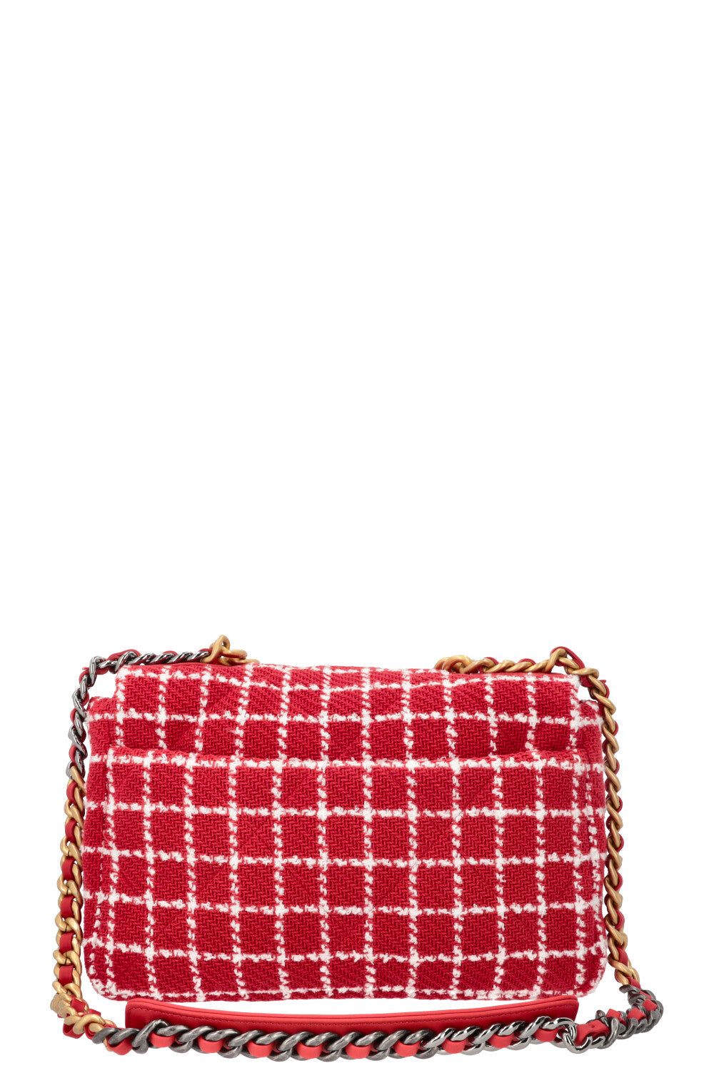 CHANEL 19 Tweed Large Crossbody Bag Red White