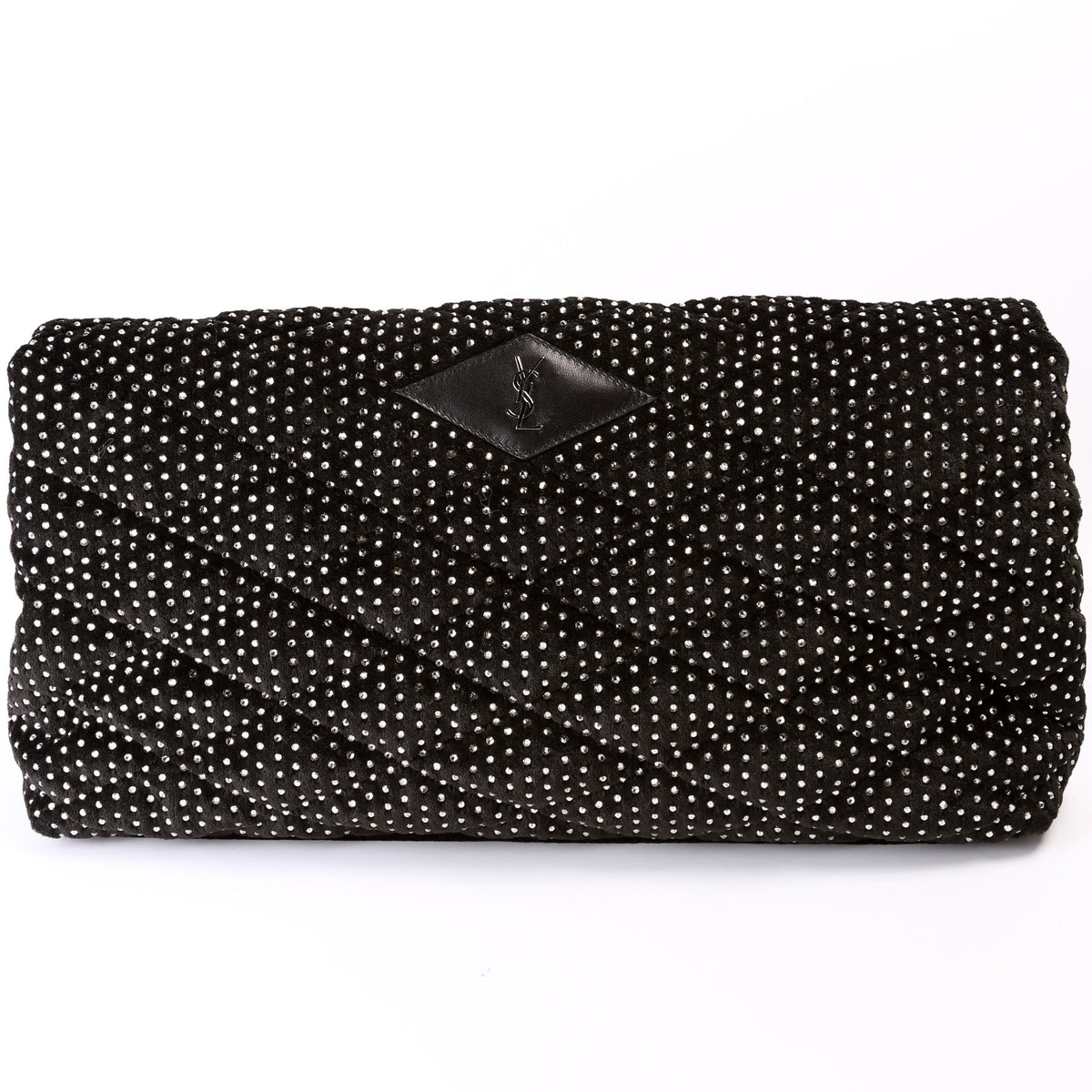 Sade Puffer Envelope Velvet and Lambskin with Rhinestone