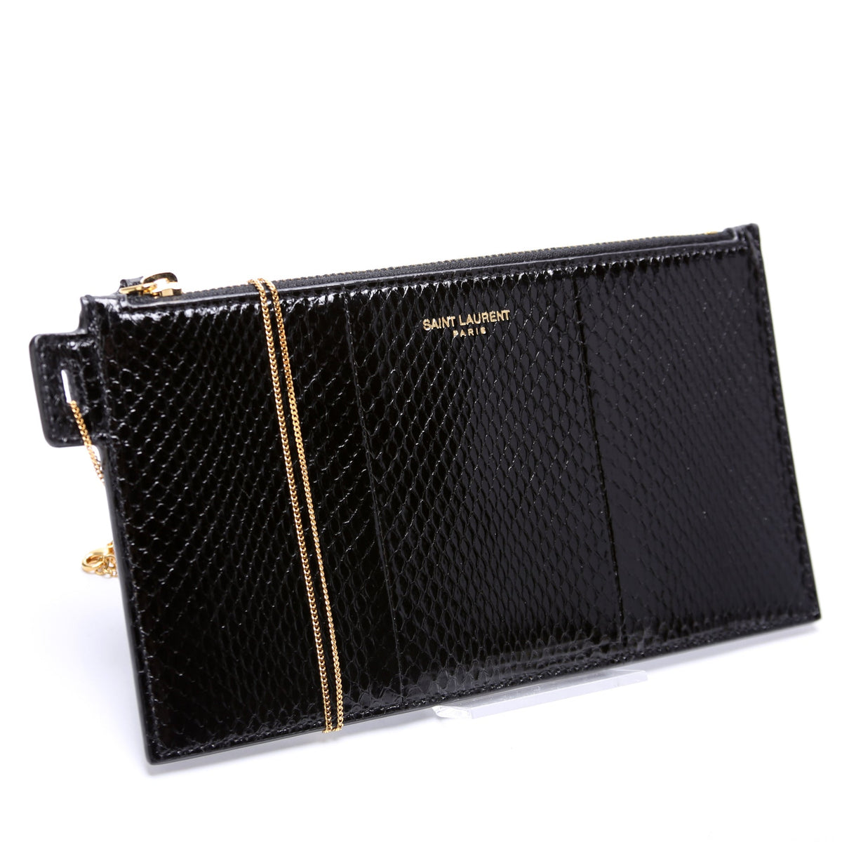 Snakeskin Pouch With Chain