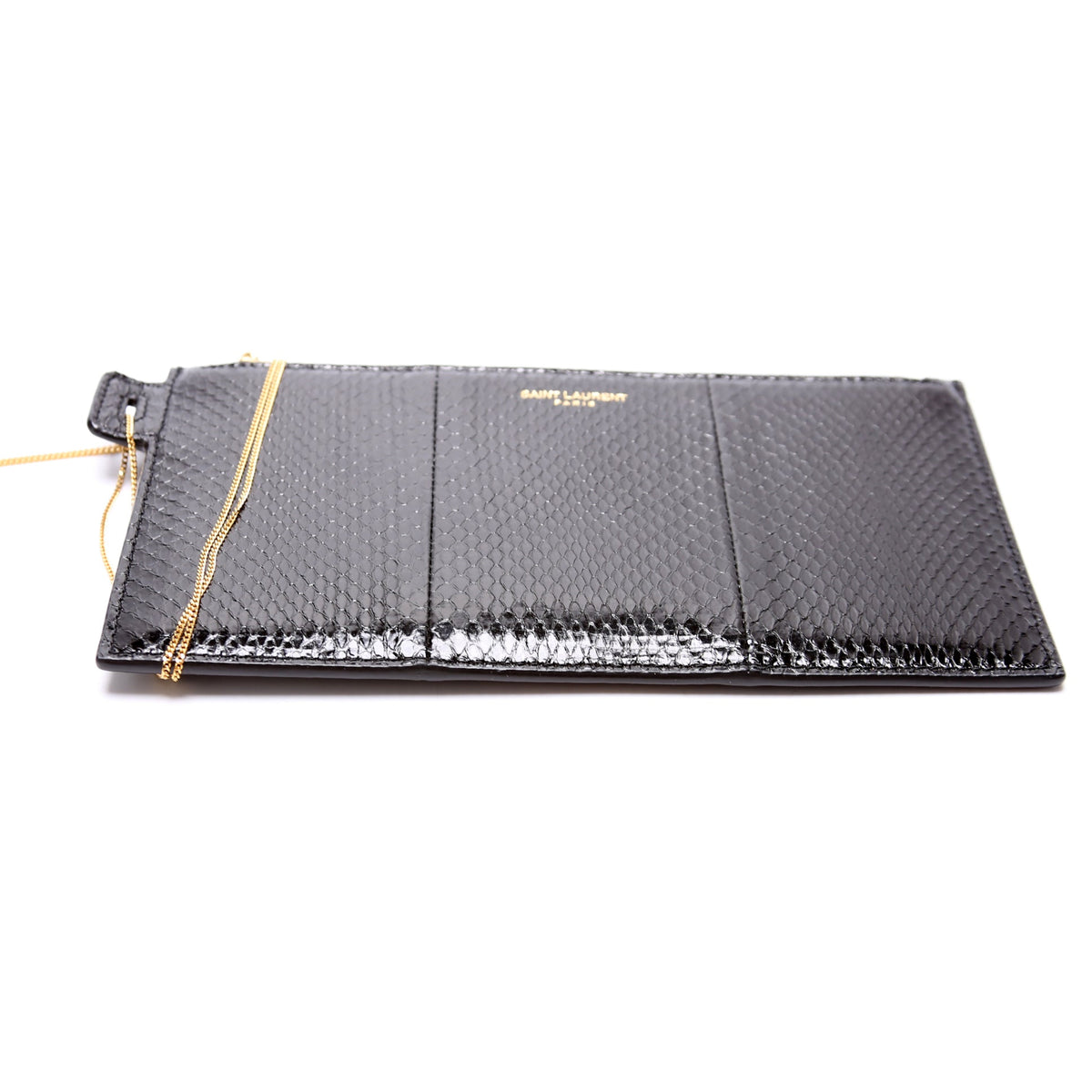 Snakeskin Pouch With Chain