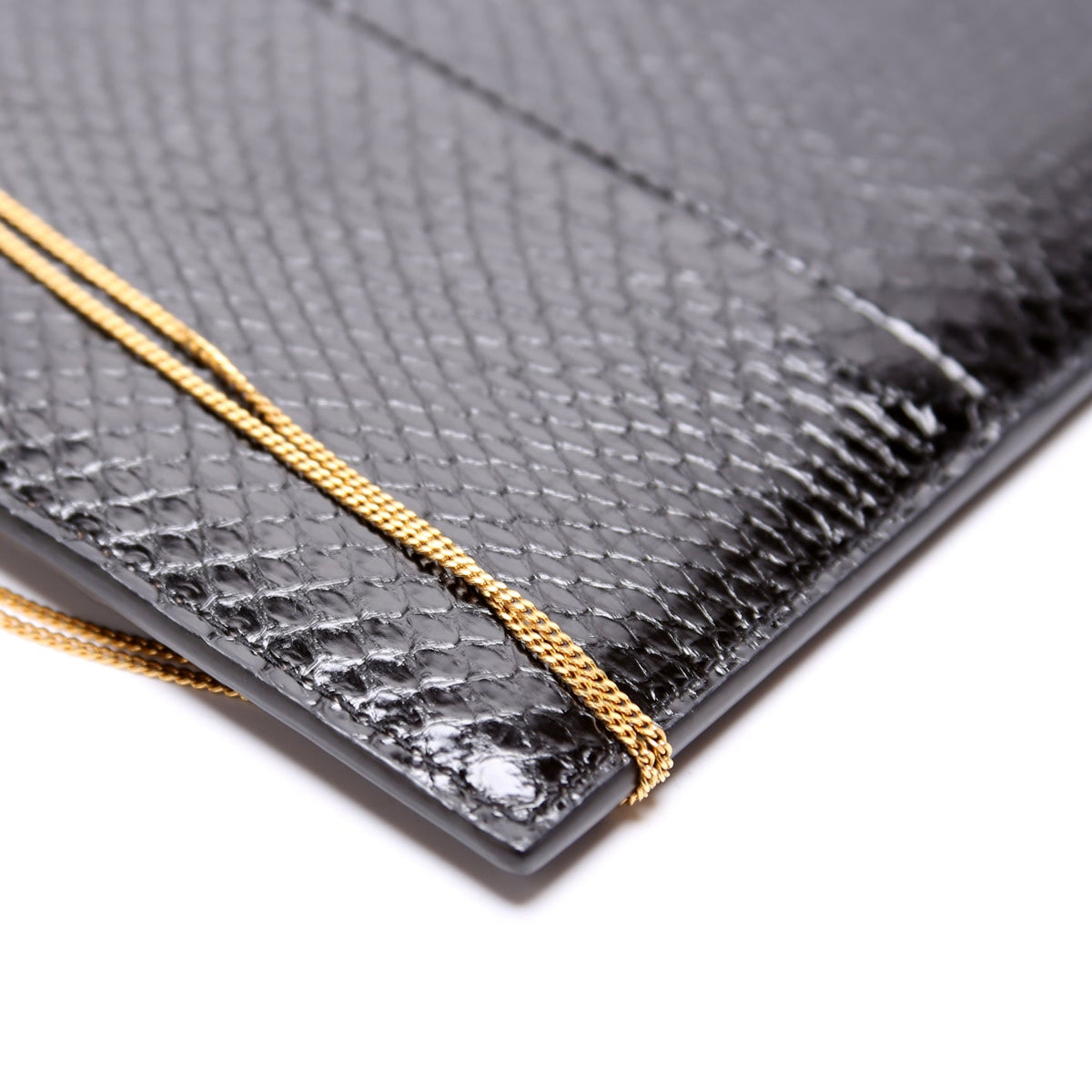 Snakeskin Pouch With Chain