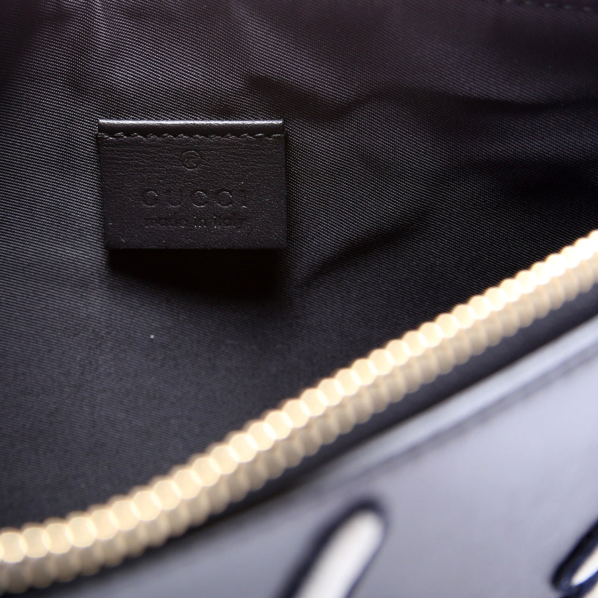 Leather Blind For Love Embroidered Zip Pouch