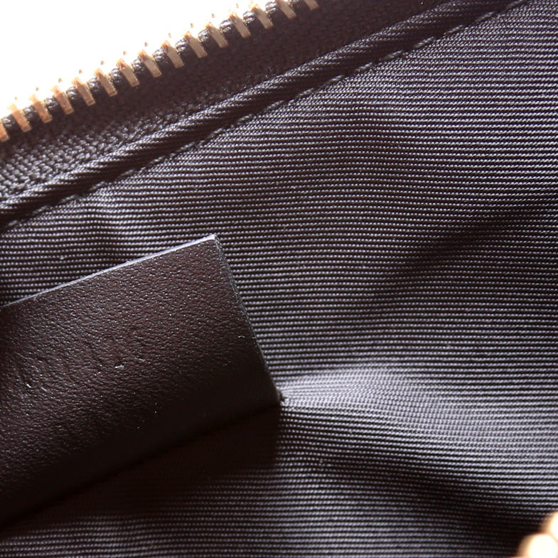 Leather Blind For Love Embroidered Zip Pouch