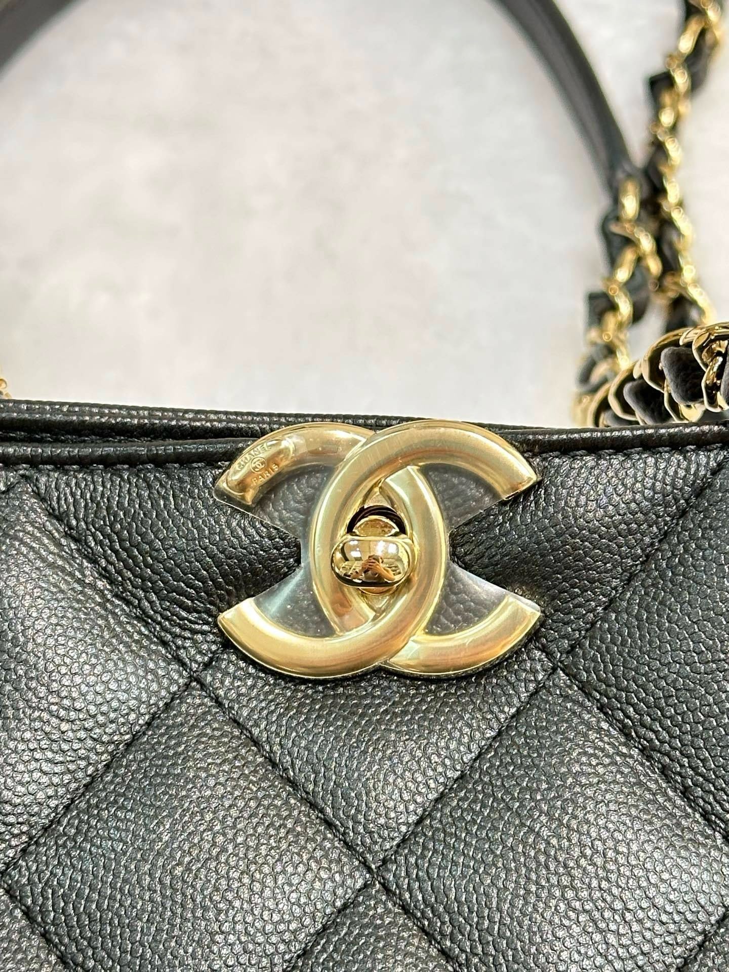 Chanel Medium Classic CC Shopping Tote Quilted Calfskin