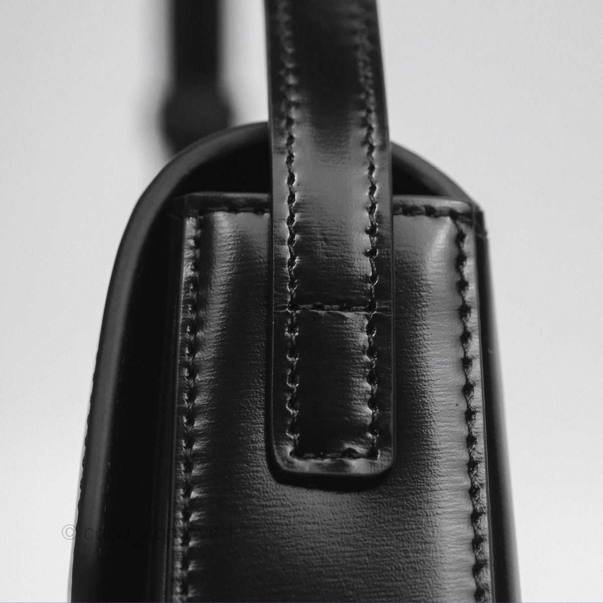 Celine Triomphe Shoulder Bag Black Calfskin