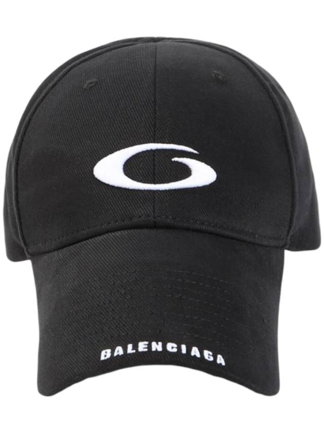 Luxury Balenciaga  Embroidered Icon Logo Ball Cap Black