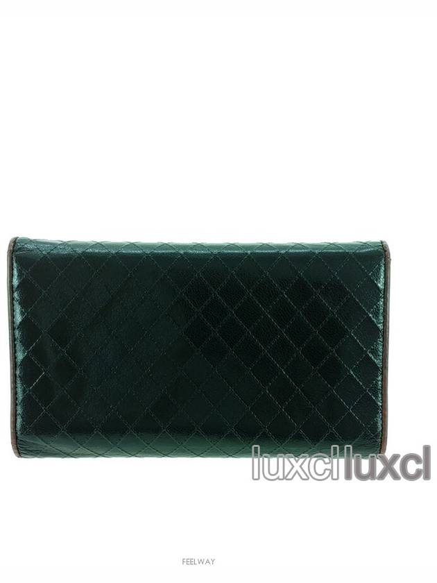 Silver Bicolore Flap Long Wallet Chanel