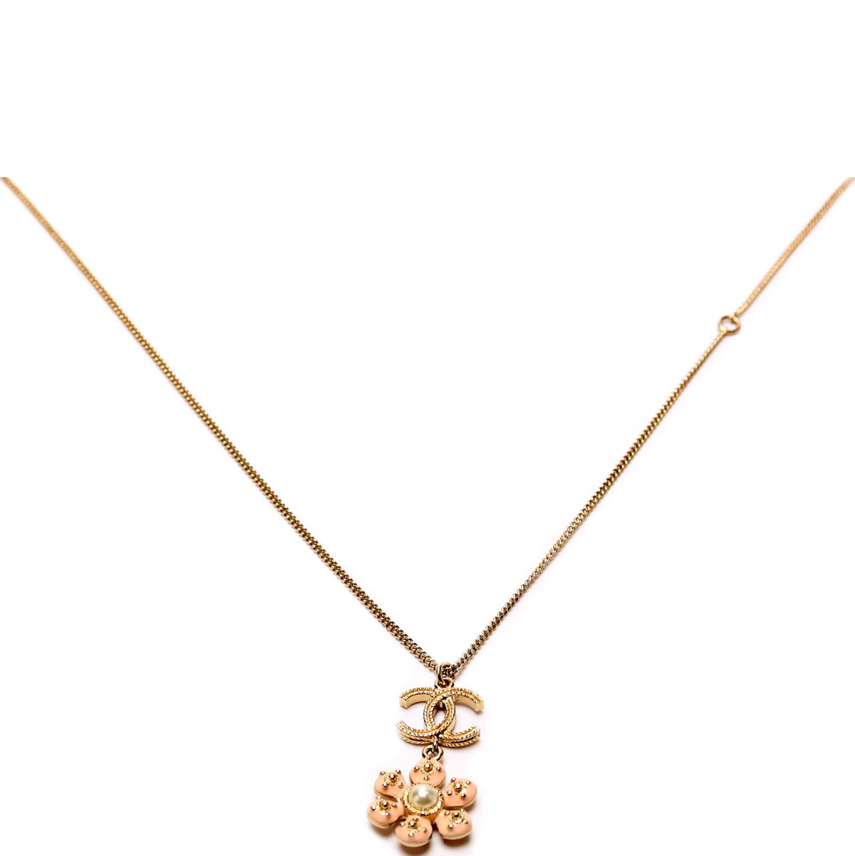 CC Flower Drop Pendant Necklace