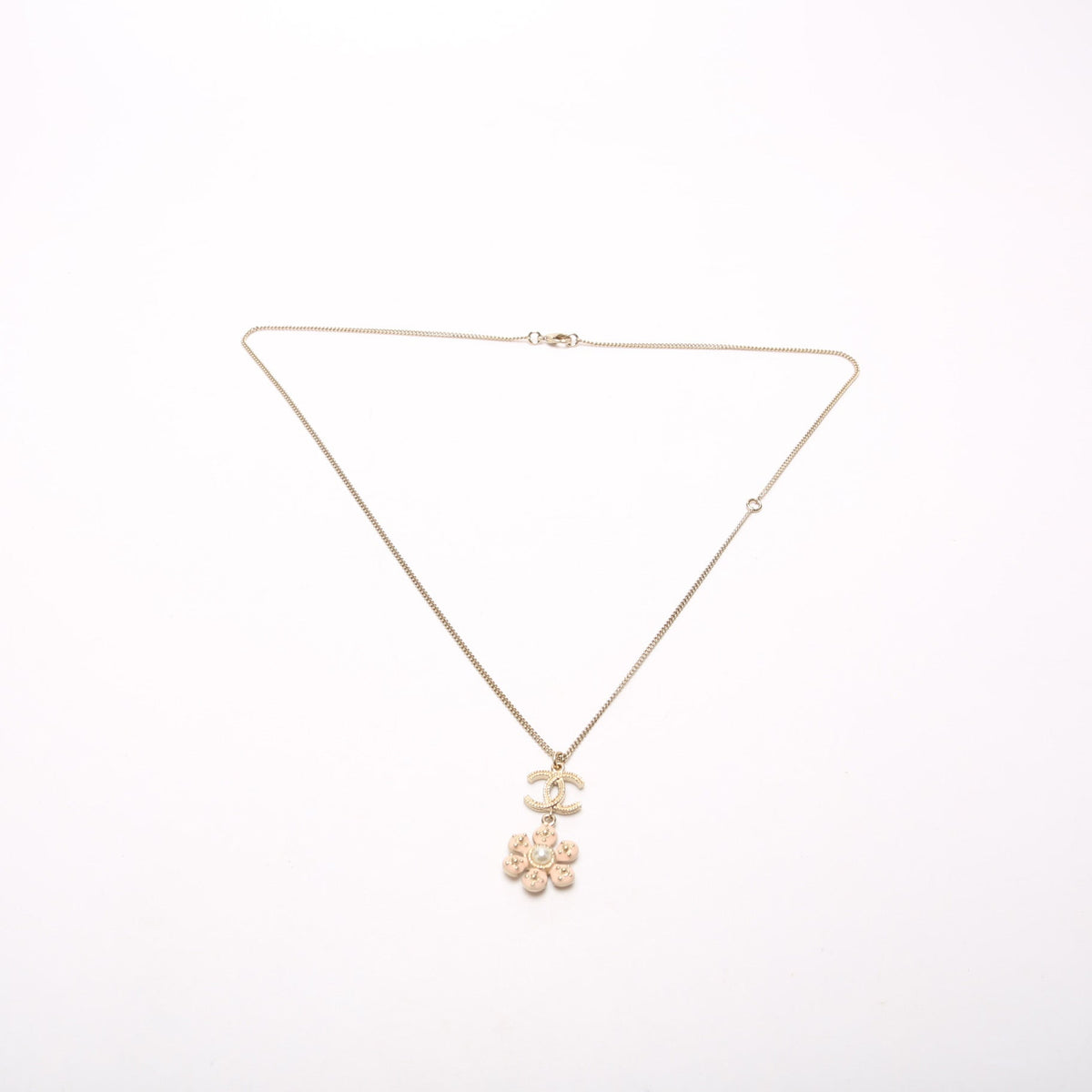 CC Flower Drop Pendant Necklace