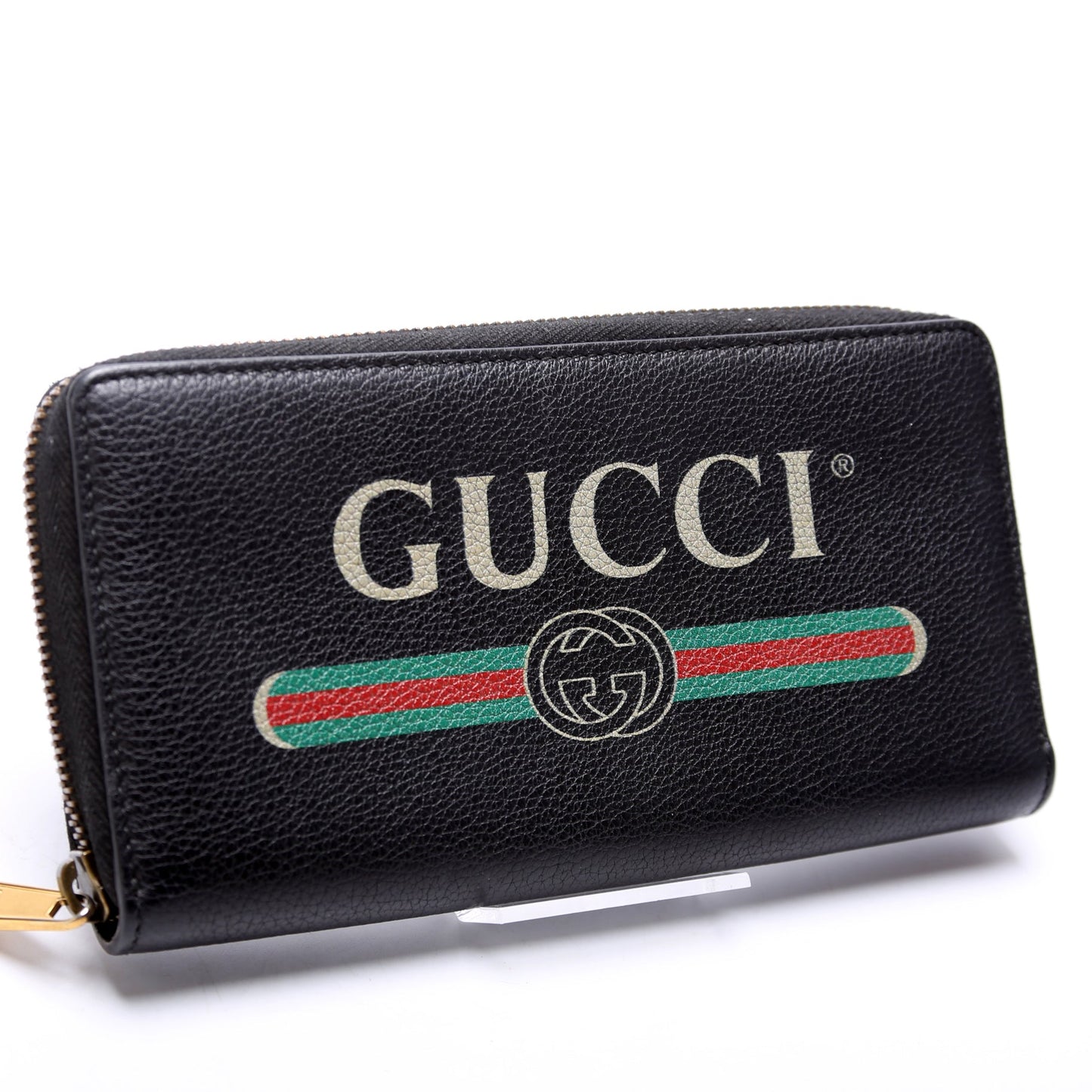 Gucci  Retro Logo Leather Zip Around Wallet