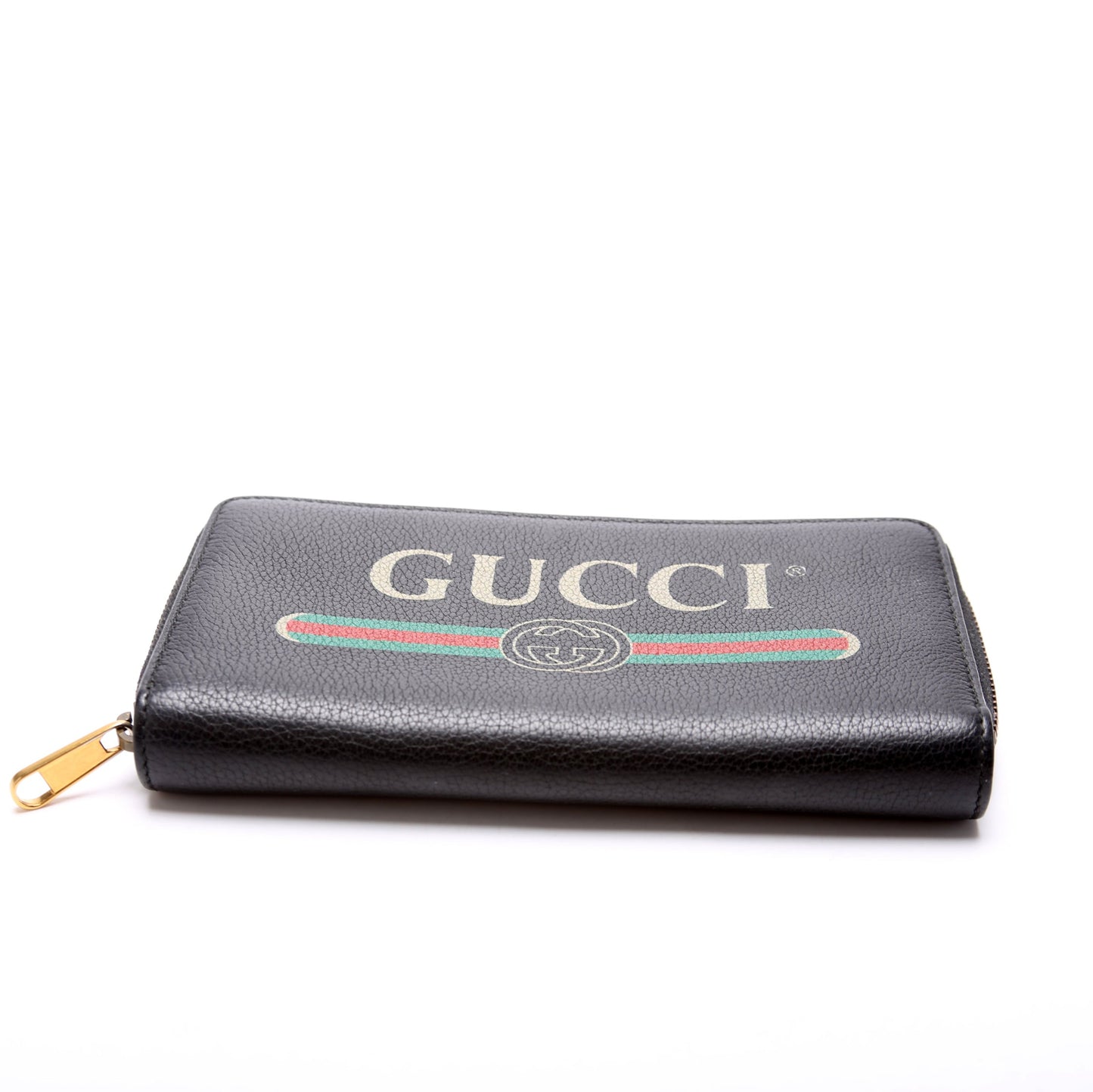 Retro Logo Leather Zip Around Wallet