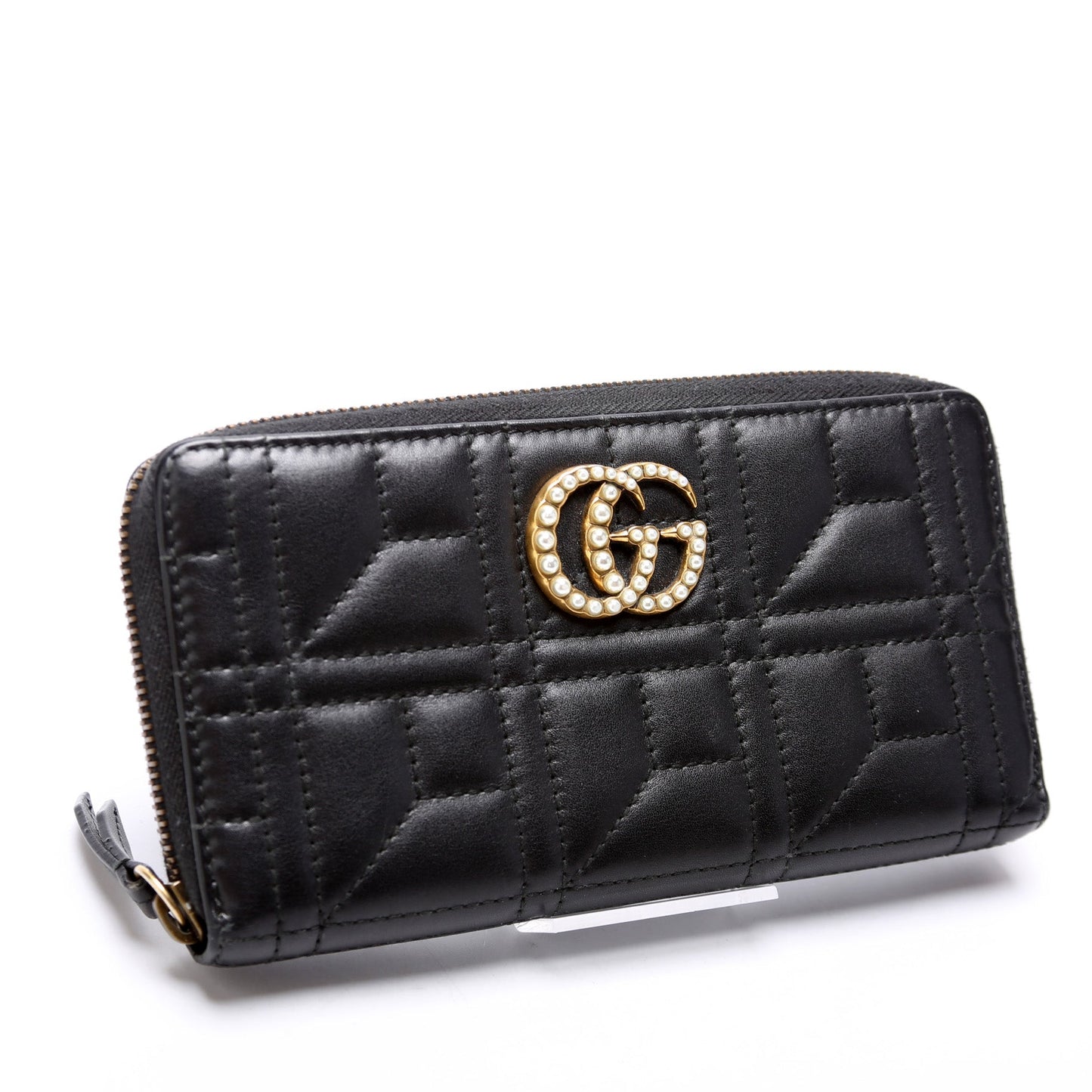 GG Marmont Pearly Zip Around Wallet