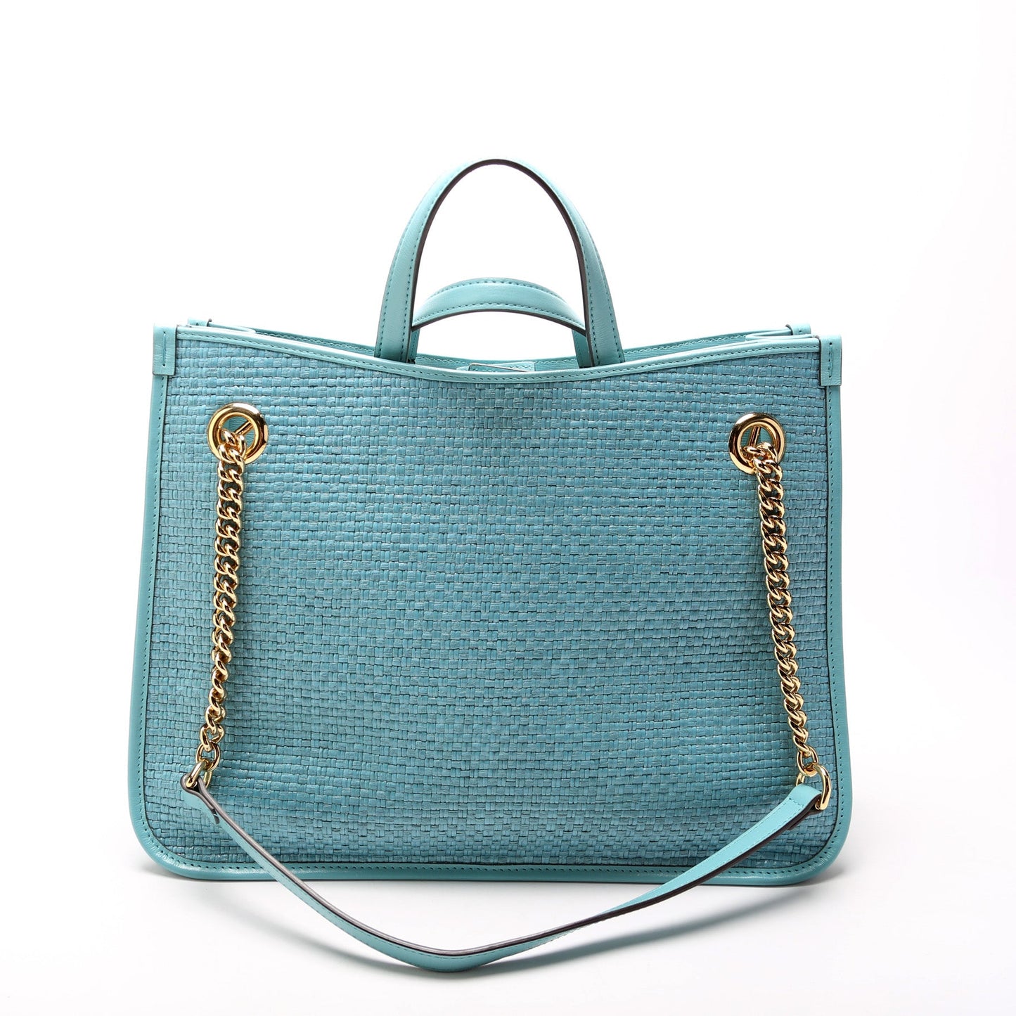 Horsebit Raffia Chain Tote