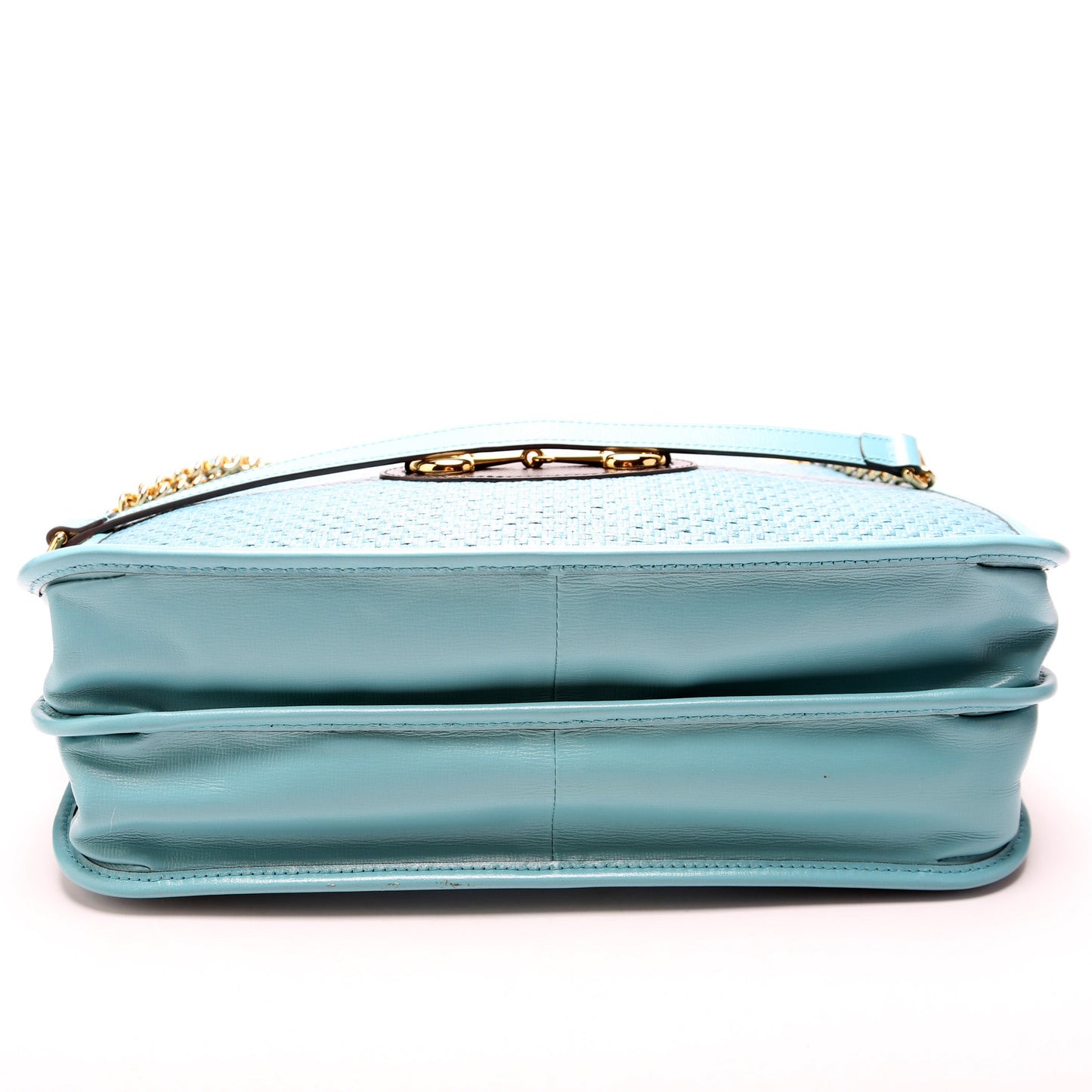 Horsebit Raffia Chain Tote