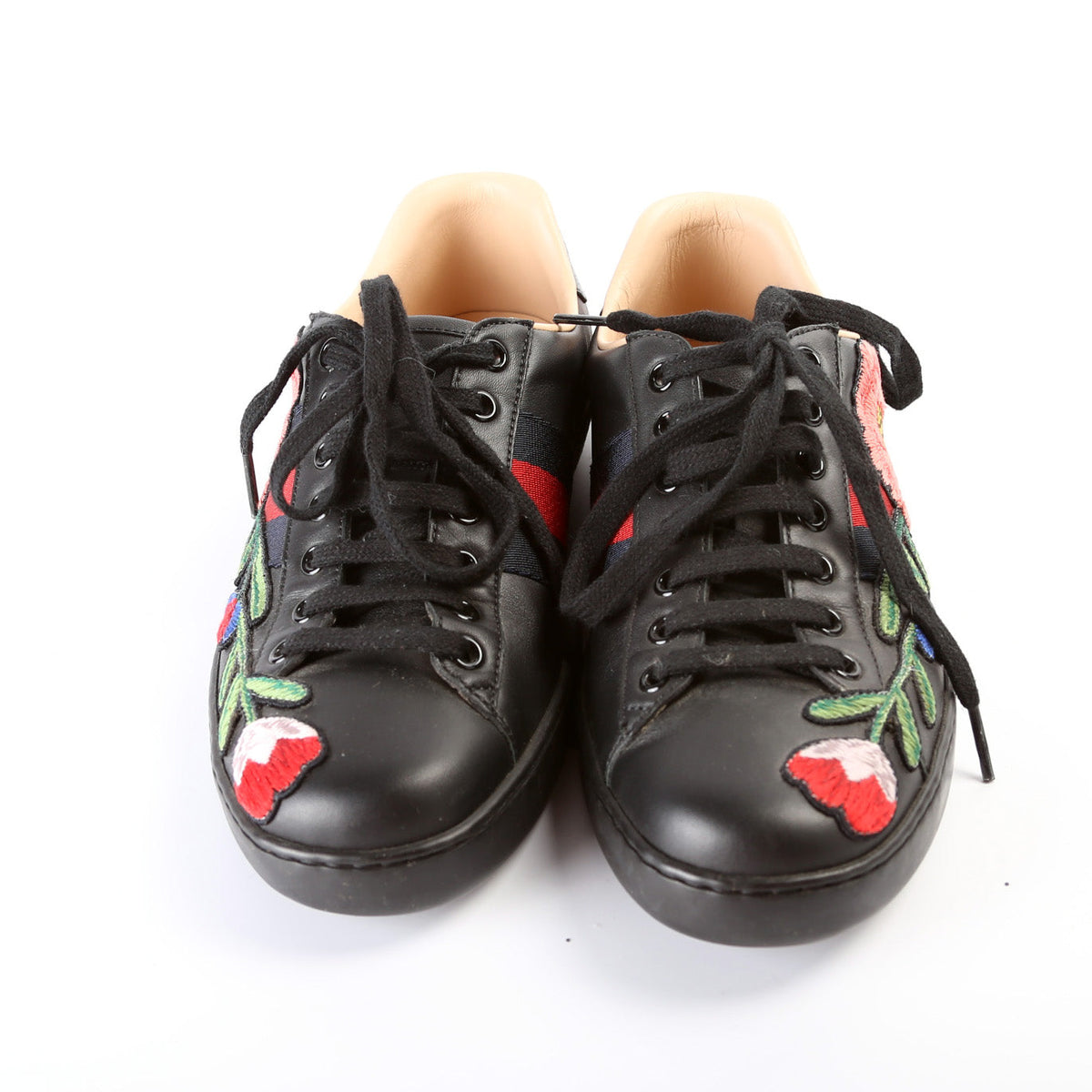 Ace Web Flower Embroidered Leather Sneaker Men's Size