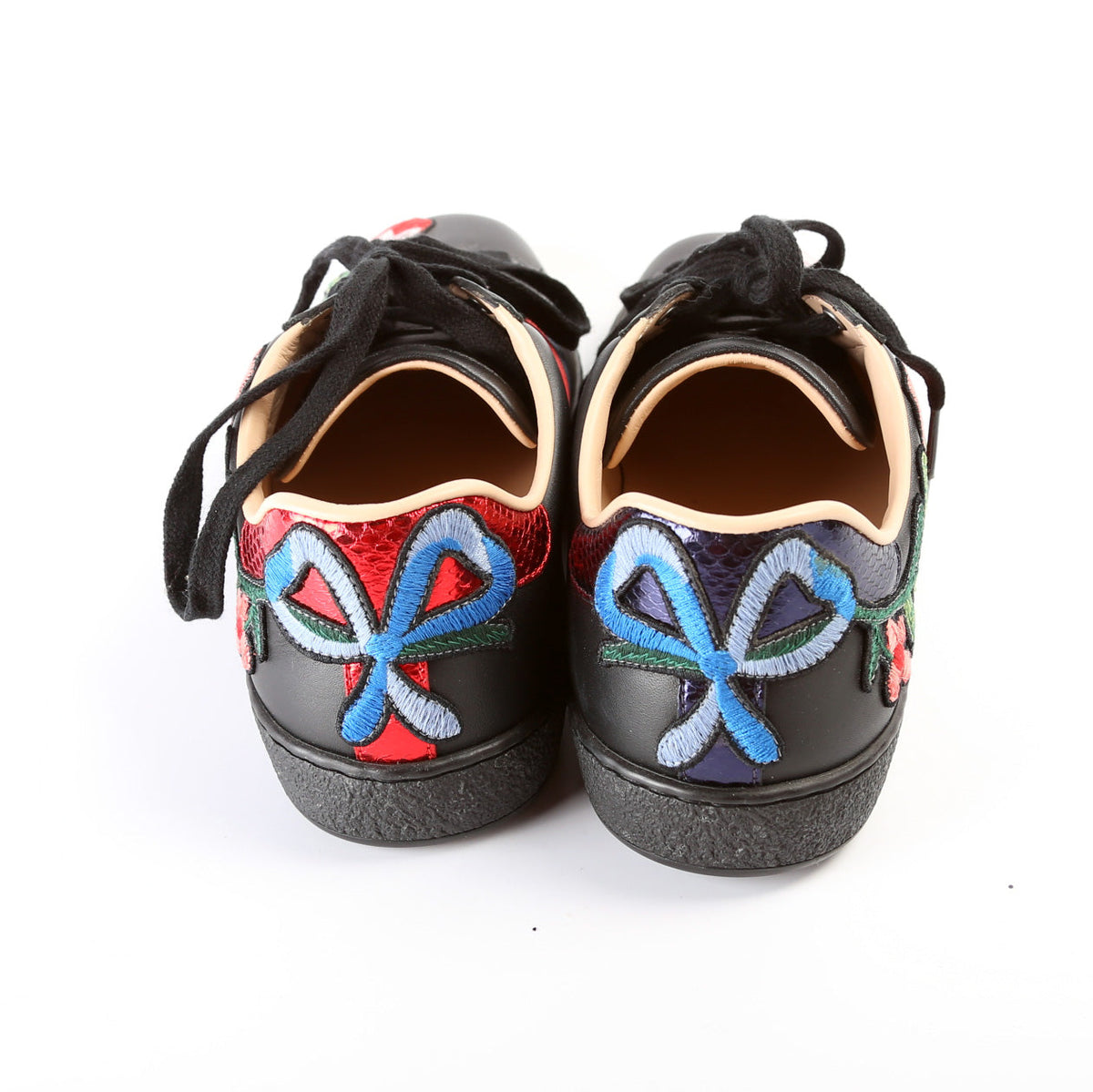 Ace Web Flower Embroidered Leather Sneaker Men's Size