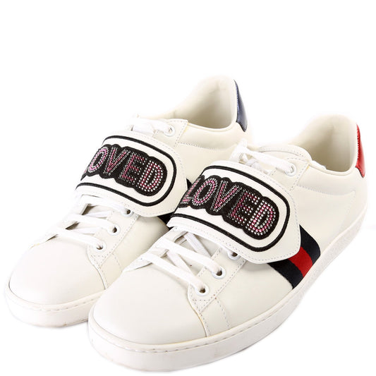 Ace Web Loved Embellished Velcro Leather Sneakers SIze