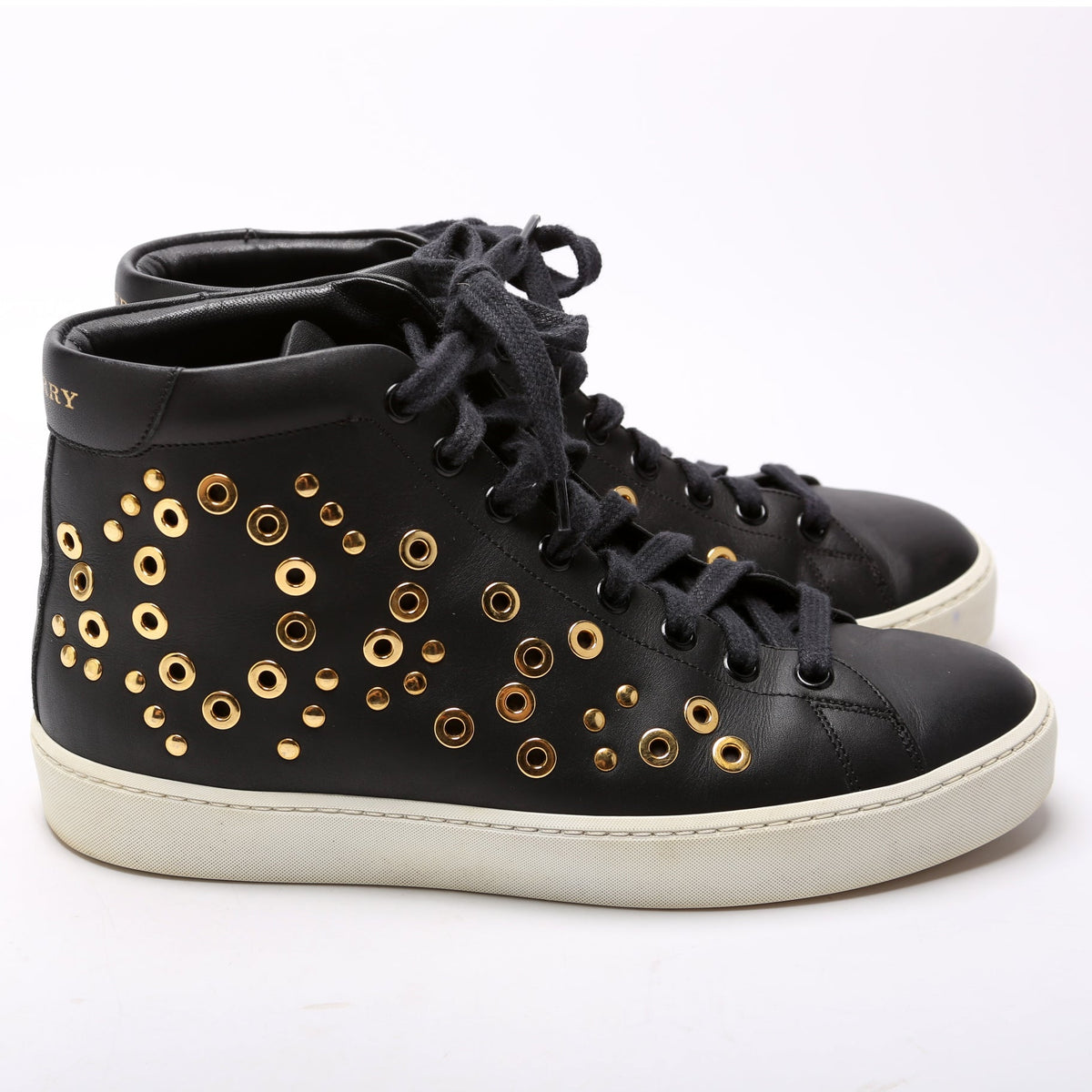 Leather Detail Hightop Sneakers Size 37