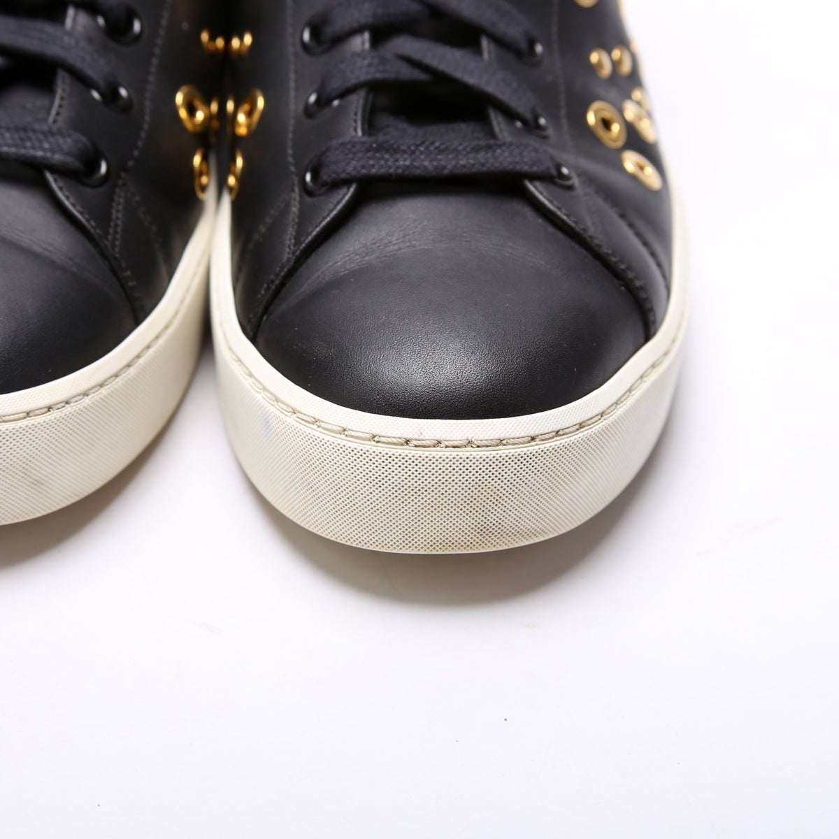 Leather Detail Hightop Sneakers Size 37