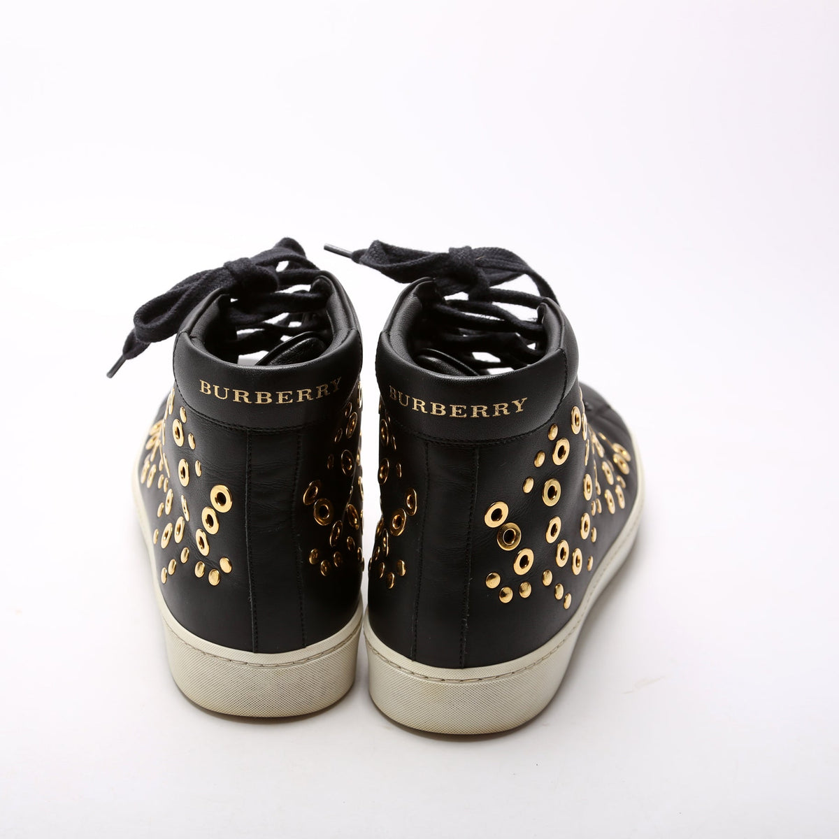 Leather Detail Hightop Sneakers Size 37