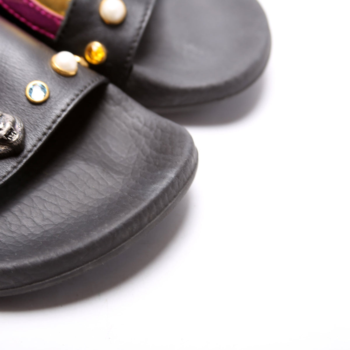 Rainbow Heart Pursuit Calfskin/Rubber Slides Size