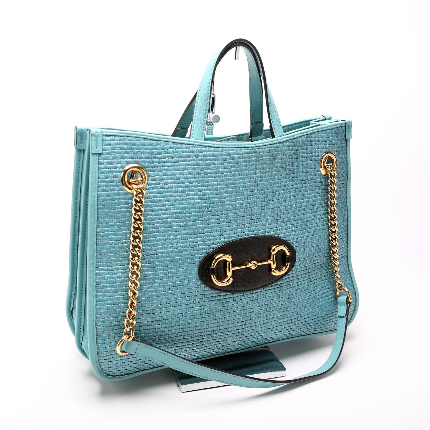 Horsebit Raffia Large Tote