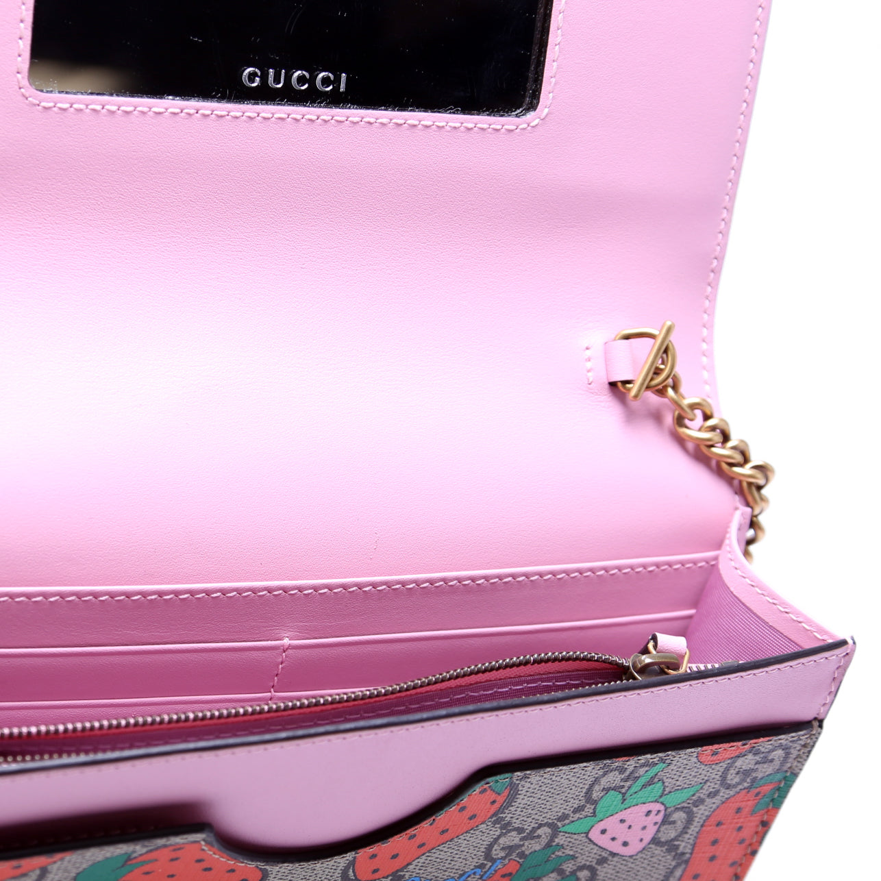 GG Stawberry Chain Wallet