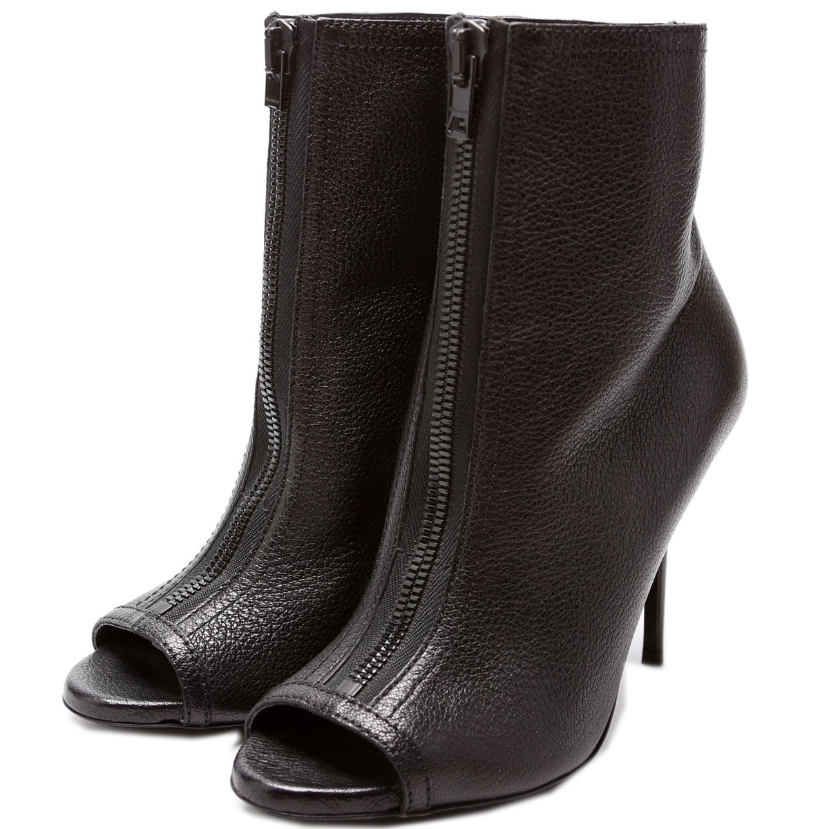 Leather Zip Up Booties Size 39