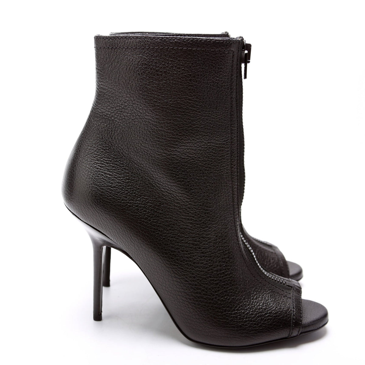 Leather Zip Up Booties Size 39