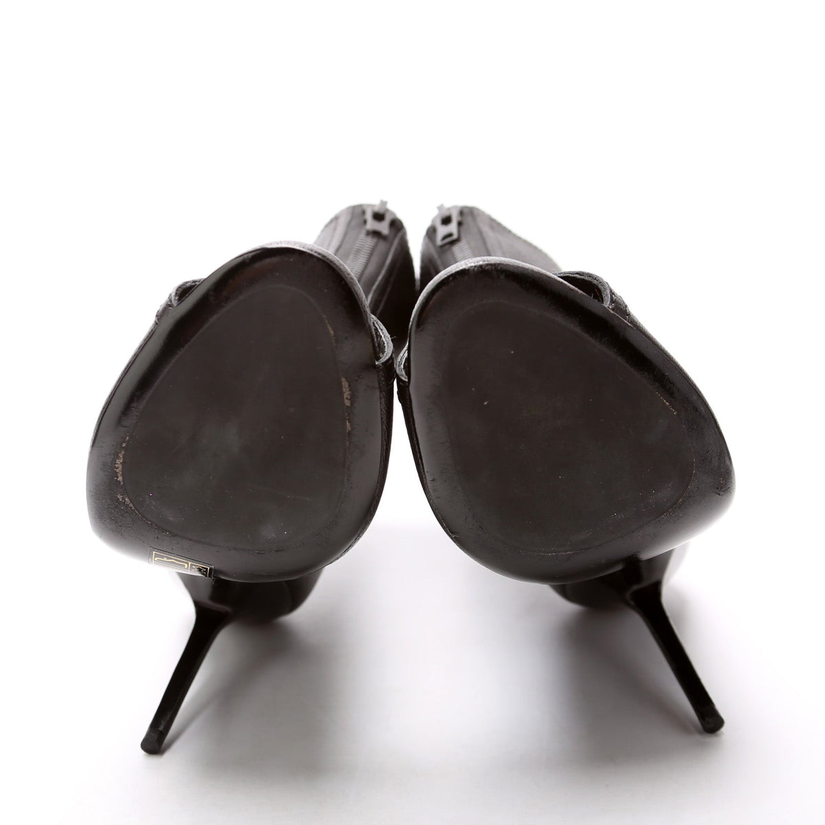 Leather Zip Up Booties Size 39