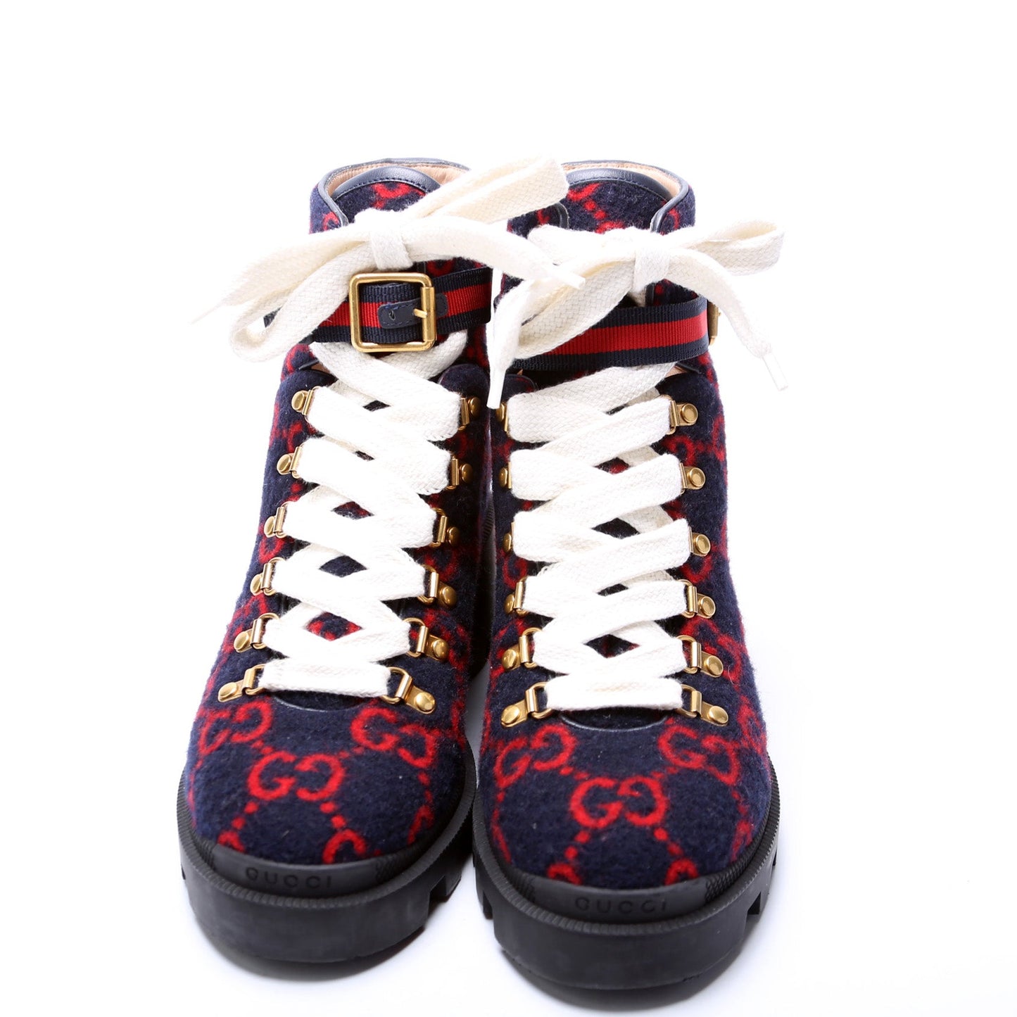 Gucci GG Wool Combat Boots Size .