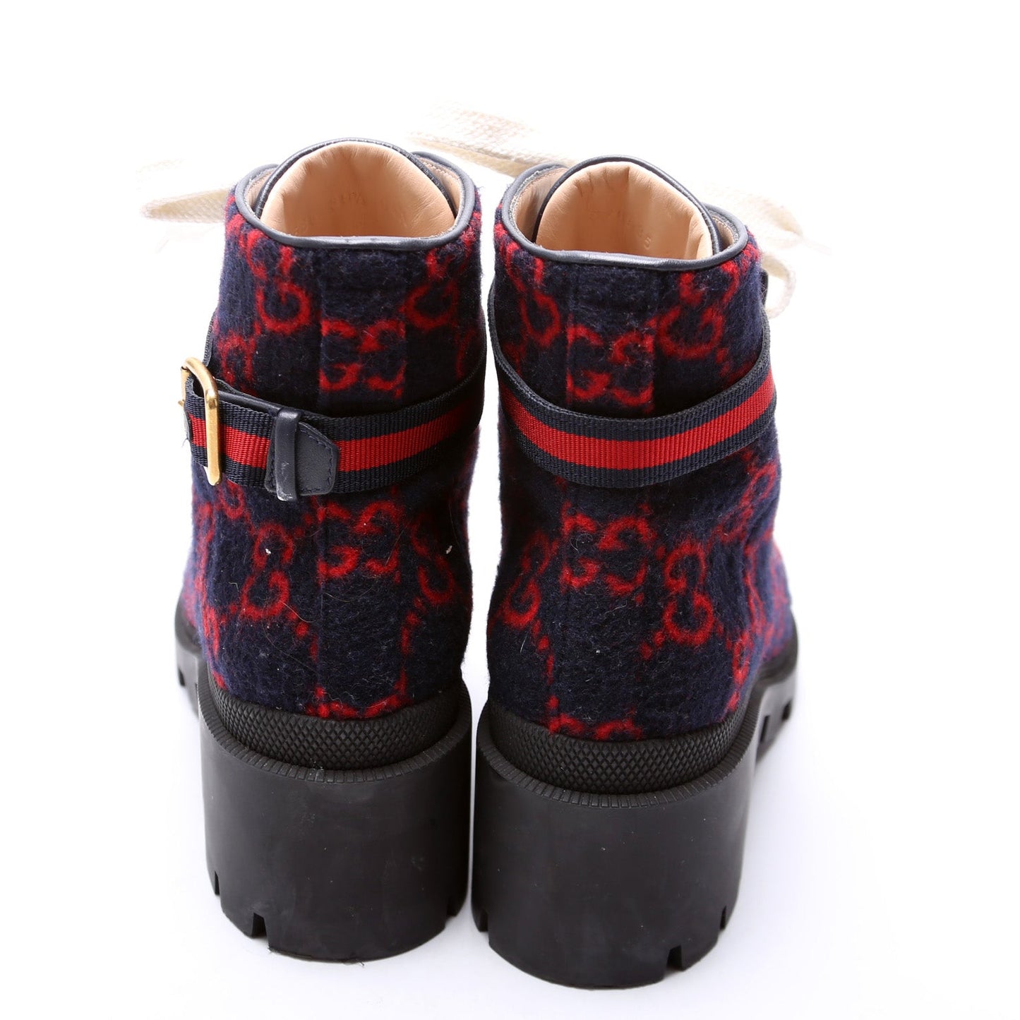 Gucci GG Wool Combat Boots Size .