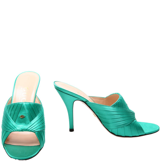 Gucci Double G Satin Sandals Size