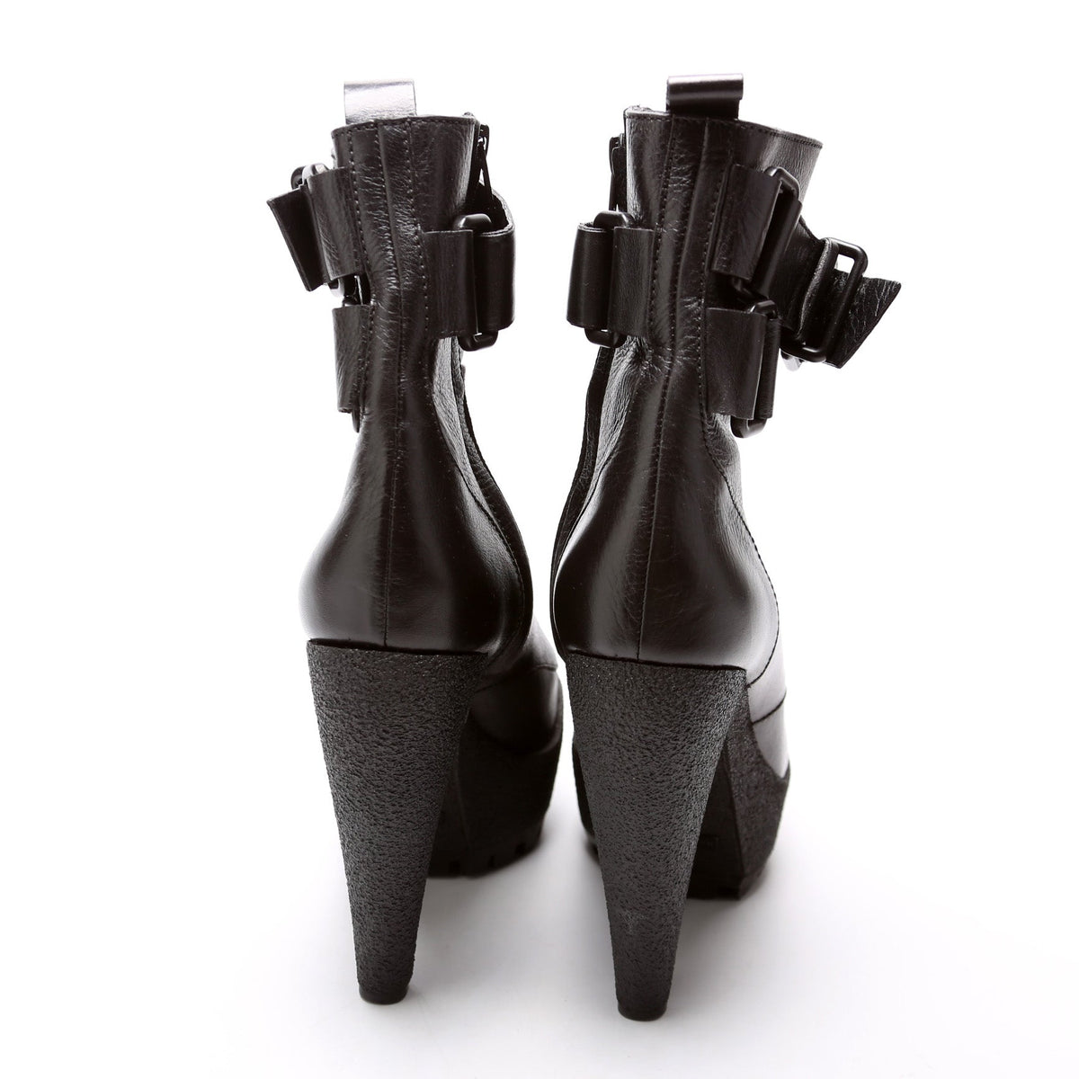 Leather Lace Up Booties Size 39.5