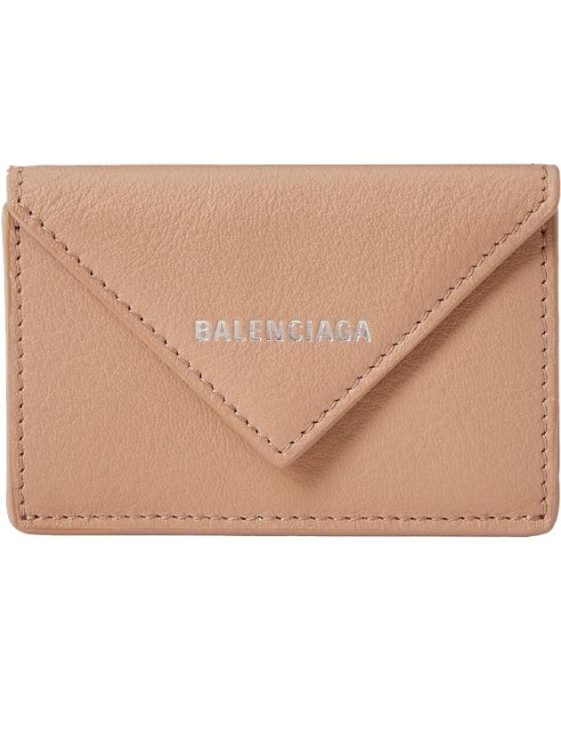 Luxury Balenciaga  Papier Mini Half Wallet Beige