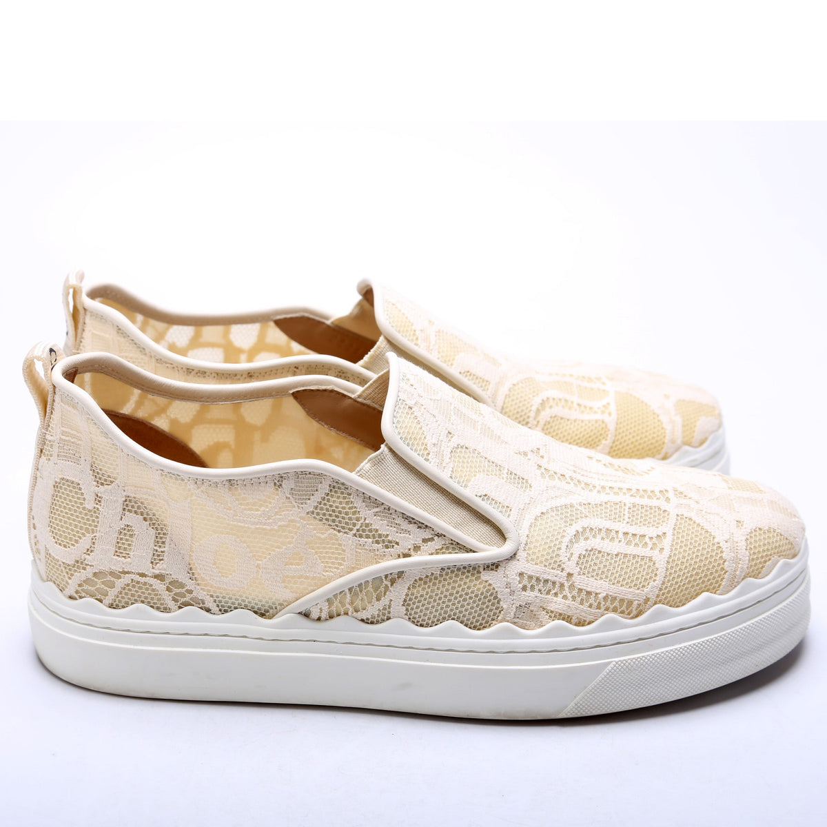 Lauren Lace Slip On Sneakers Size 38