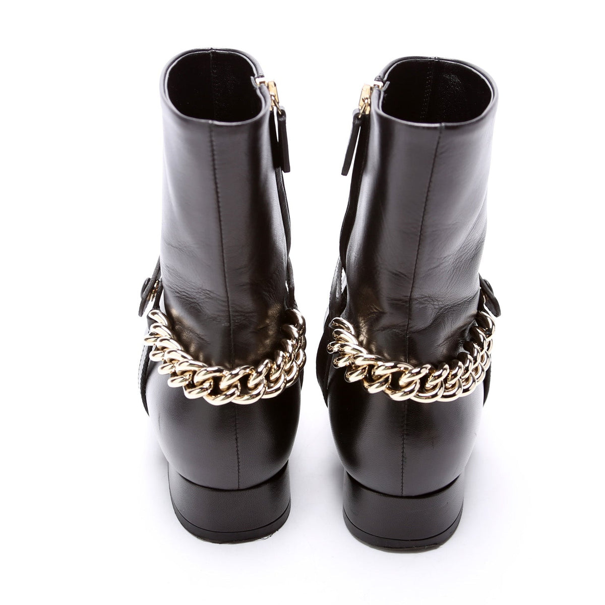 Interlocking GG Moto Chain Booties Size